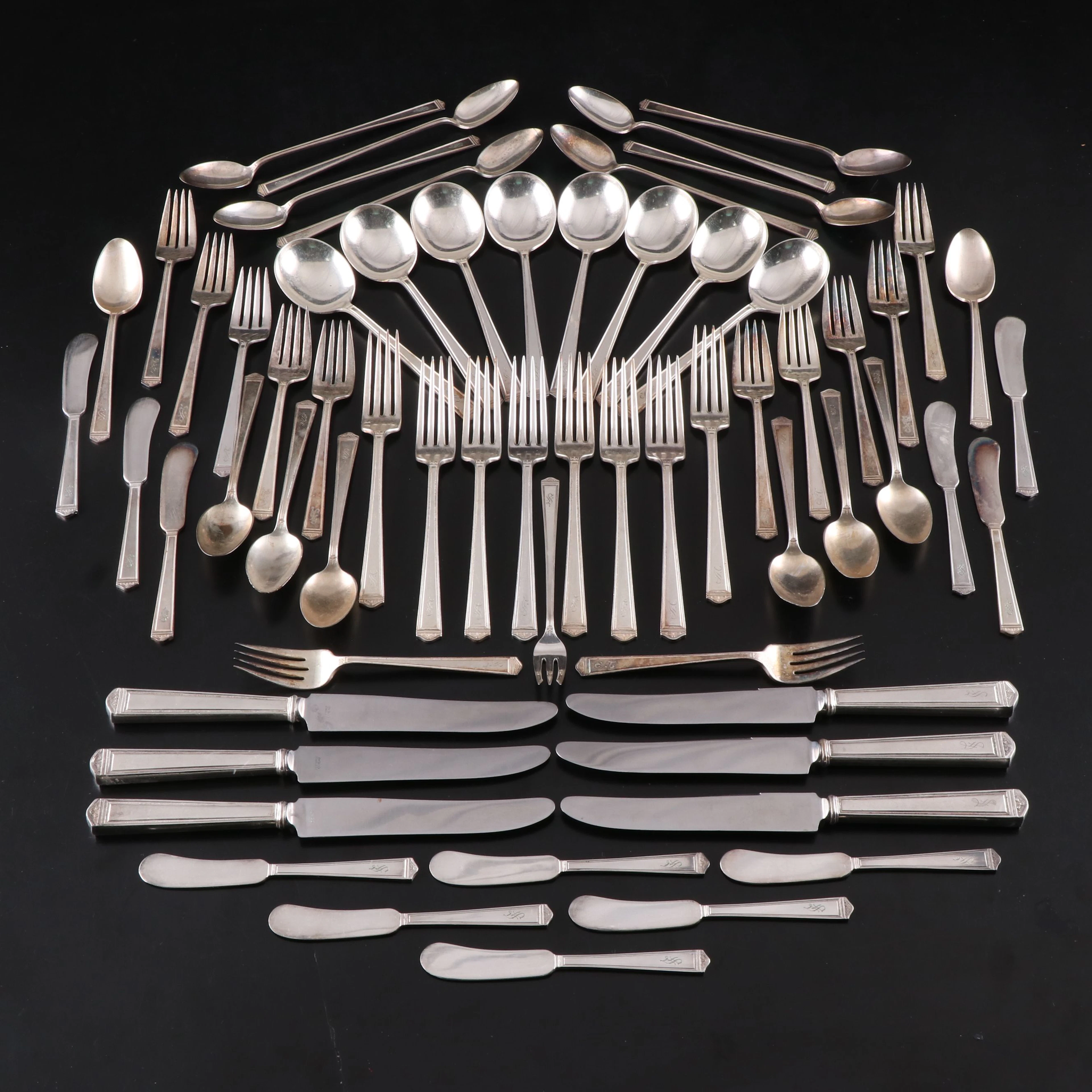 Rogers Bros. "Anniversary" Silver Plated Flatware, Early to Mid-20th C.