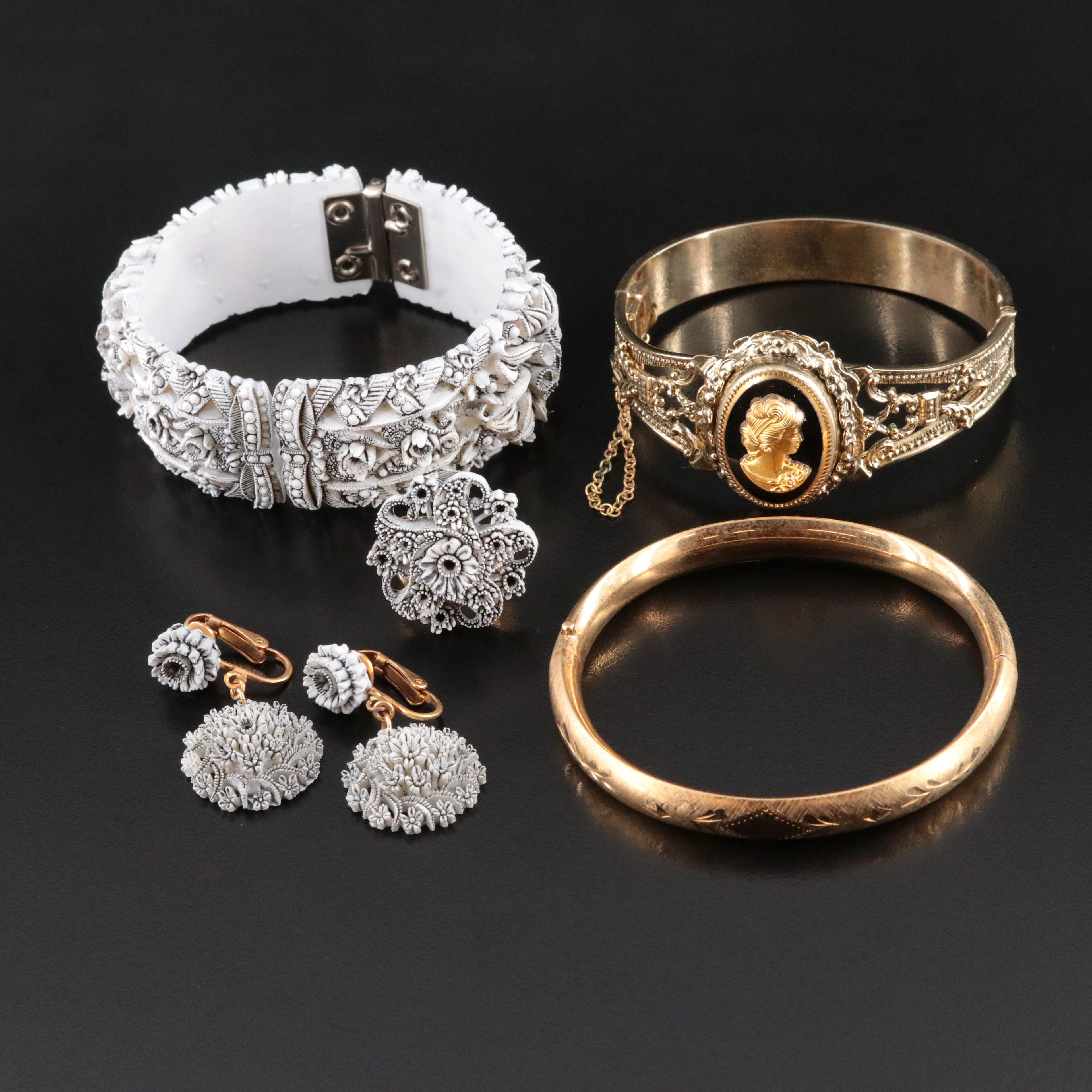 Whiting & Davis Cameo Bracelet Featured in Jewelry