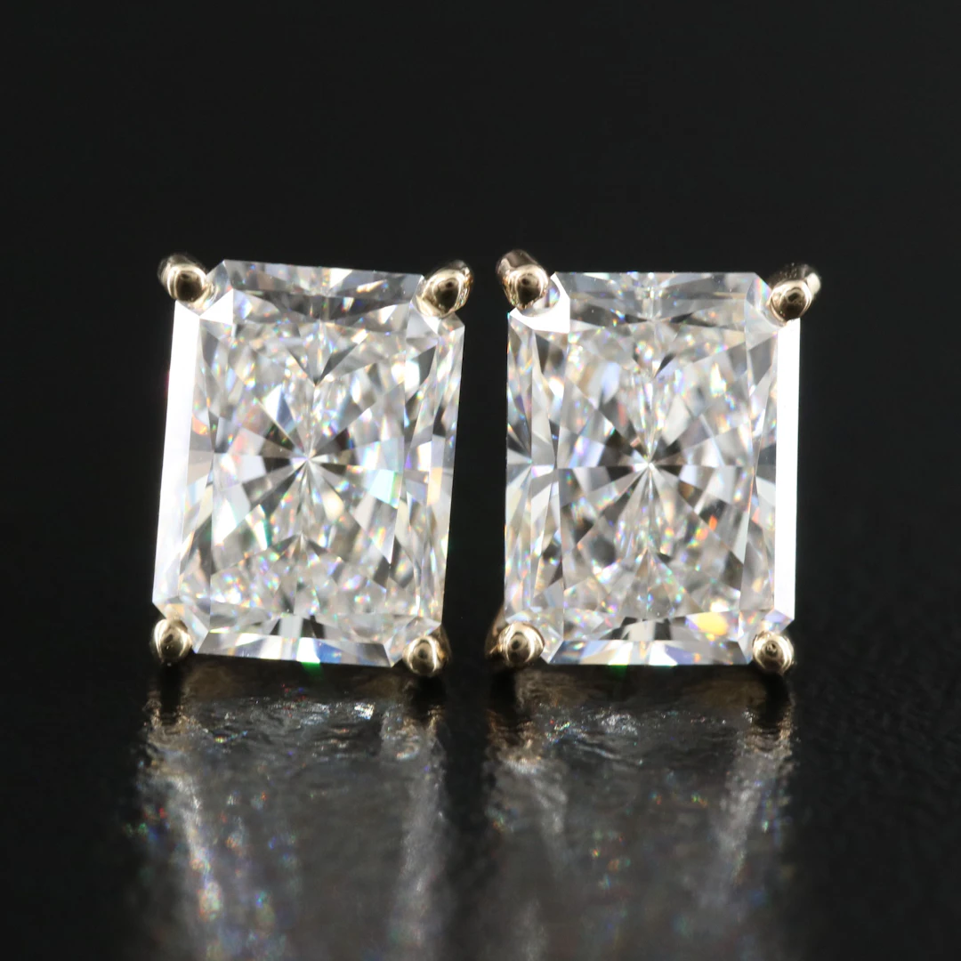 14K 3.04 CTW Lab Grown Diamond Stud Earrings with IGI Reports