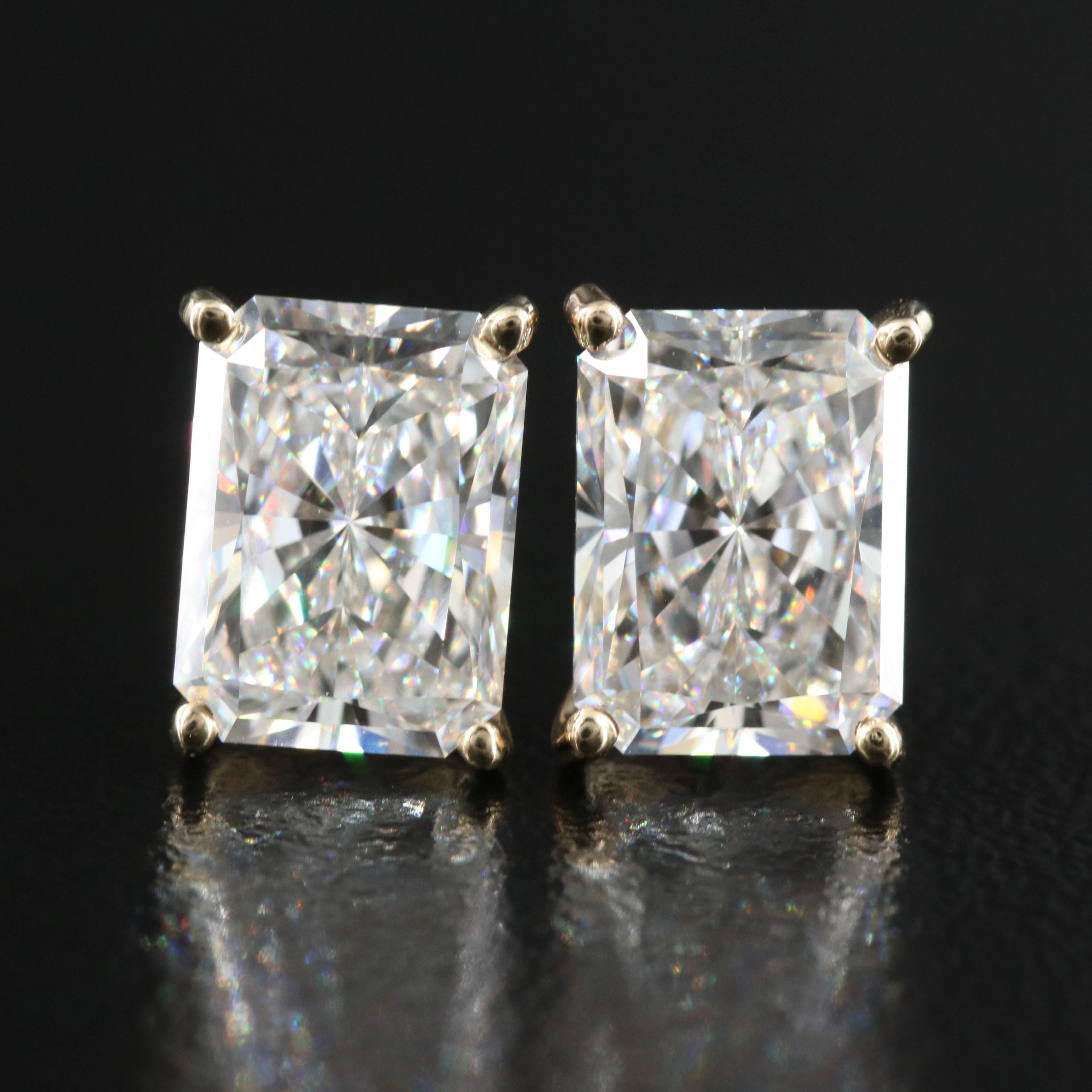 14K 3.04 CTW Lab Grown Diamond Stud Earrings with IGI Reports