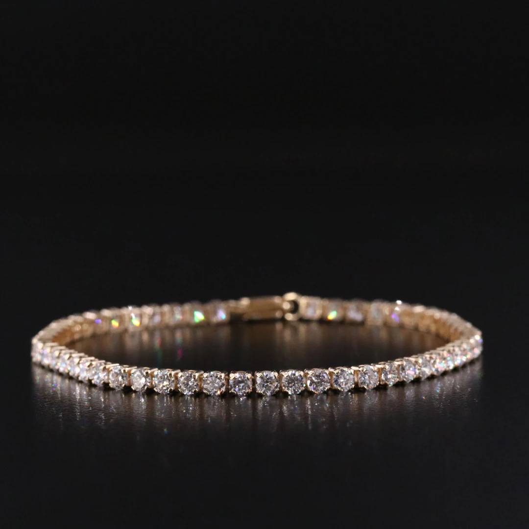 14K 4.85 CTW Lab Grown Diamond Line Bracelet with IGI Jewelry Report