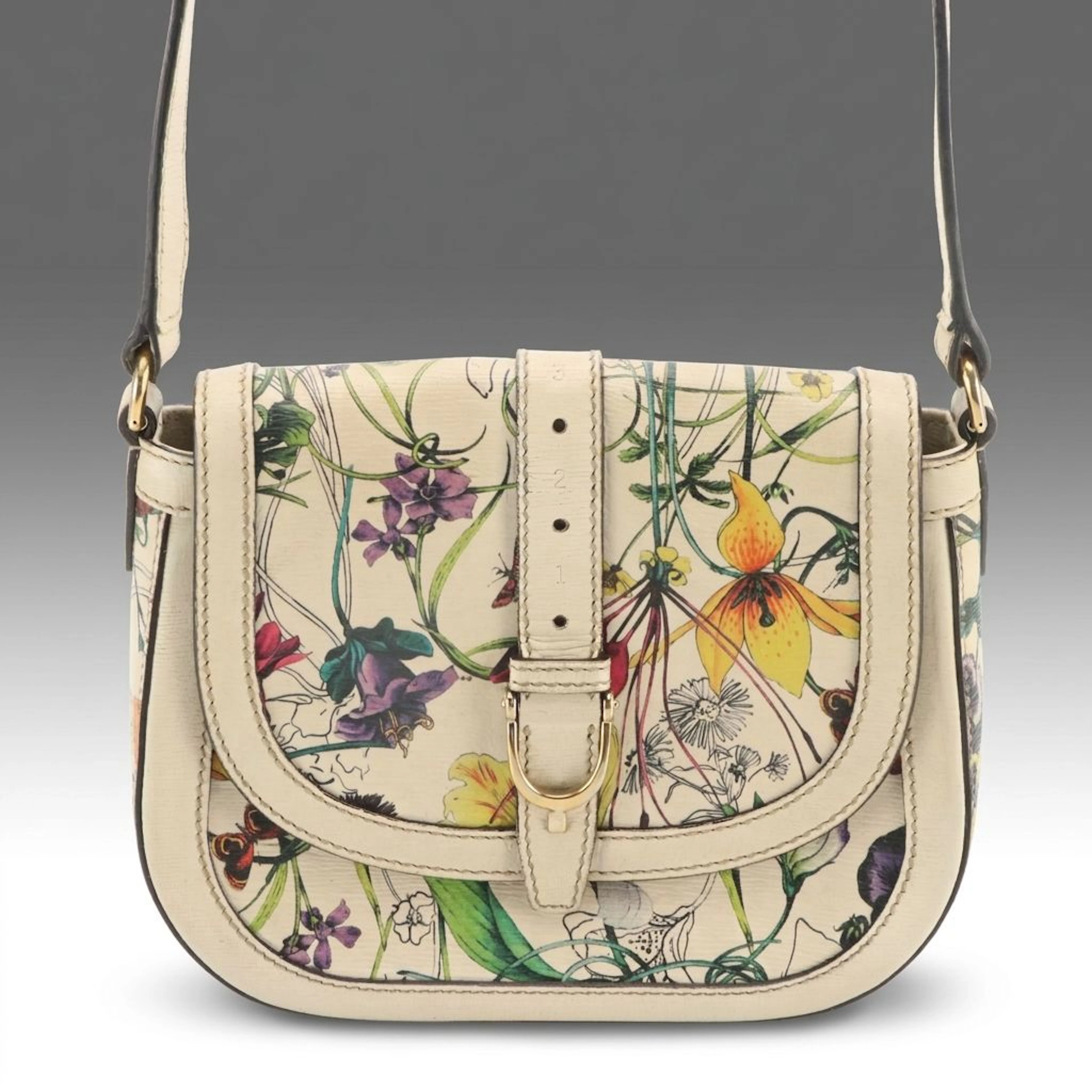 Gucci Small Nice Crossbody Bag in Multicolor Flora Floral Printed Leather