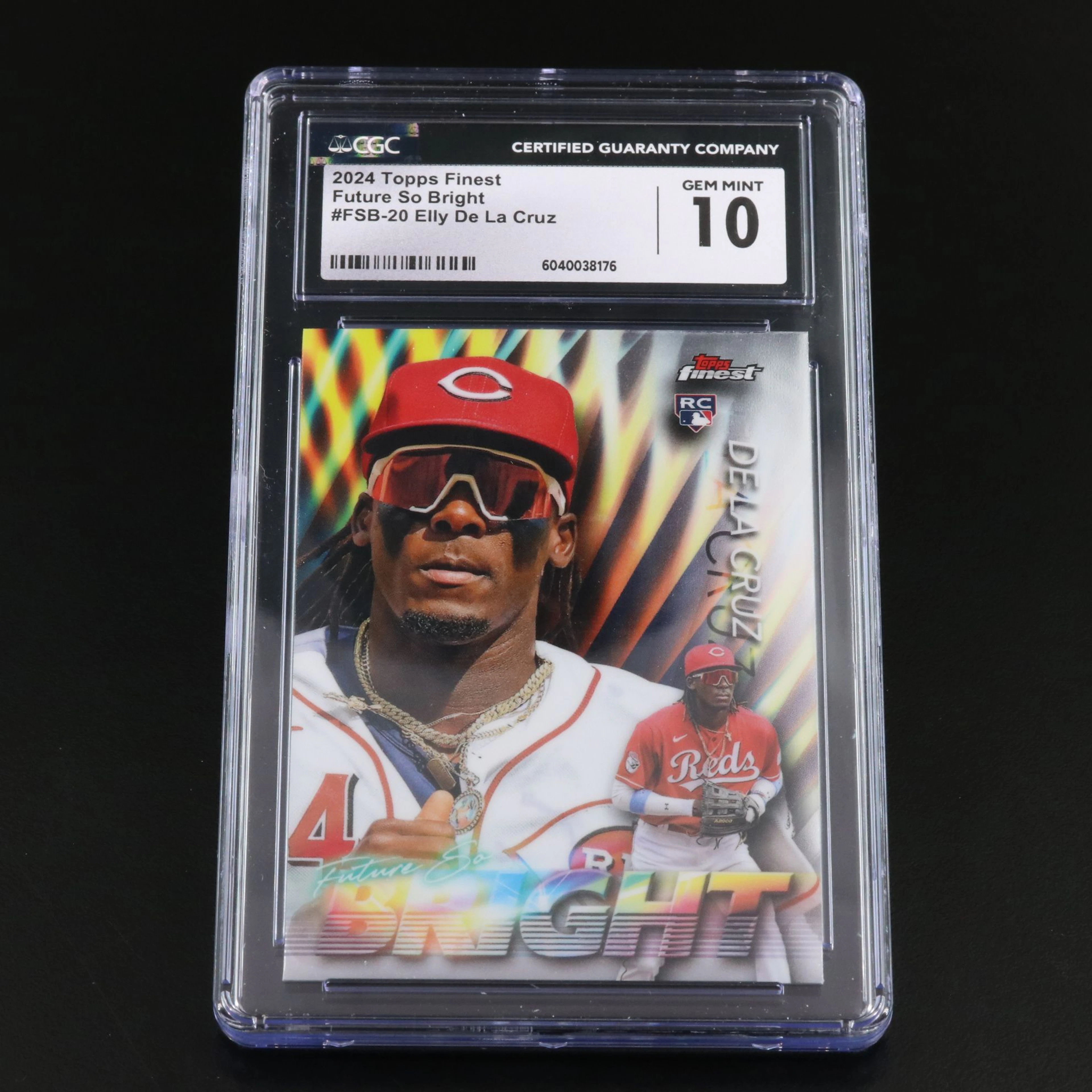 2024 Topps Finest Elly De La Cruz Future So Bright Rookie Card Graded CGC 10
