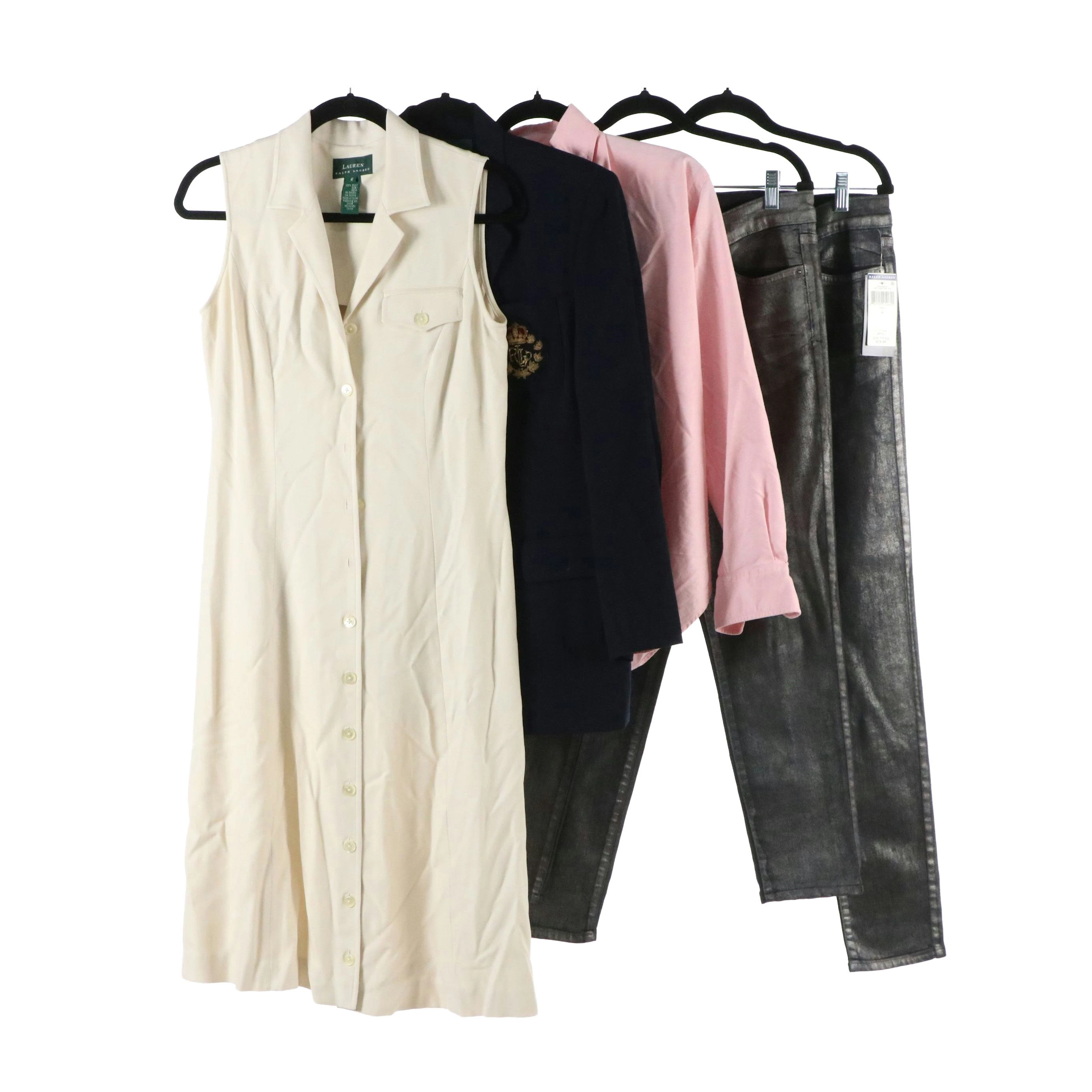 Lauren Ralph Lauren Skinny Jeans, Blazer, Sleeveless Dress & Ralph Lauren Shirt