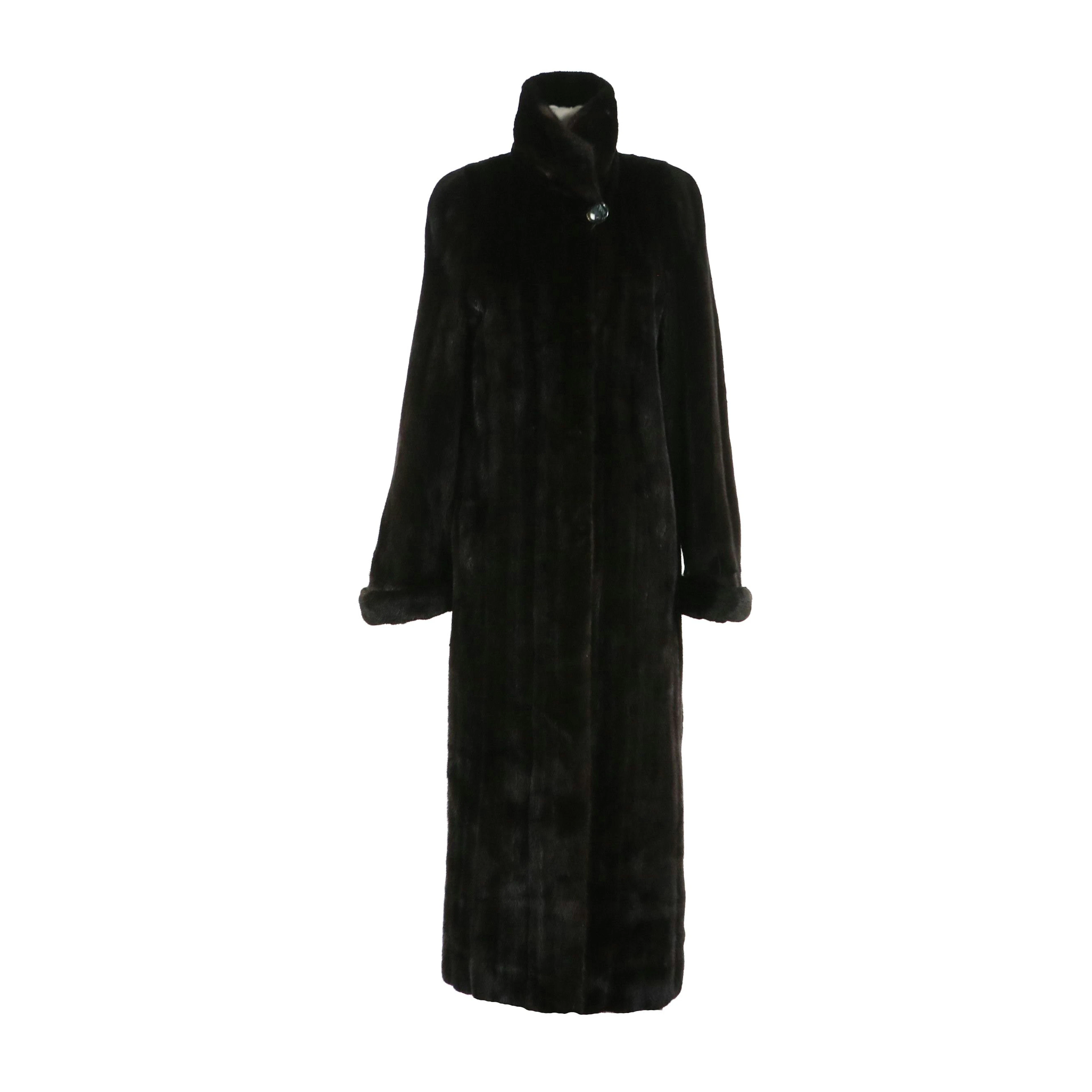 Blackglama® Natural Black Mink Fur Full-Length Coat
