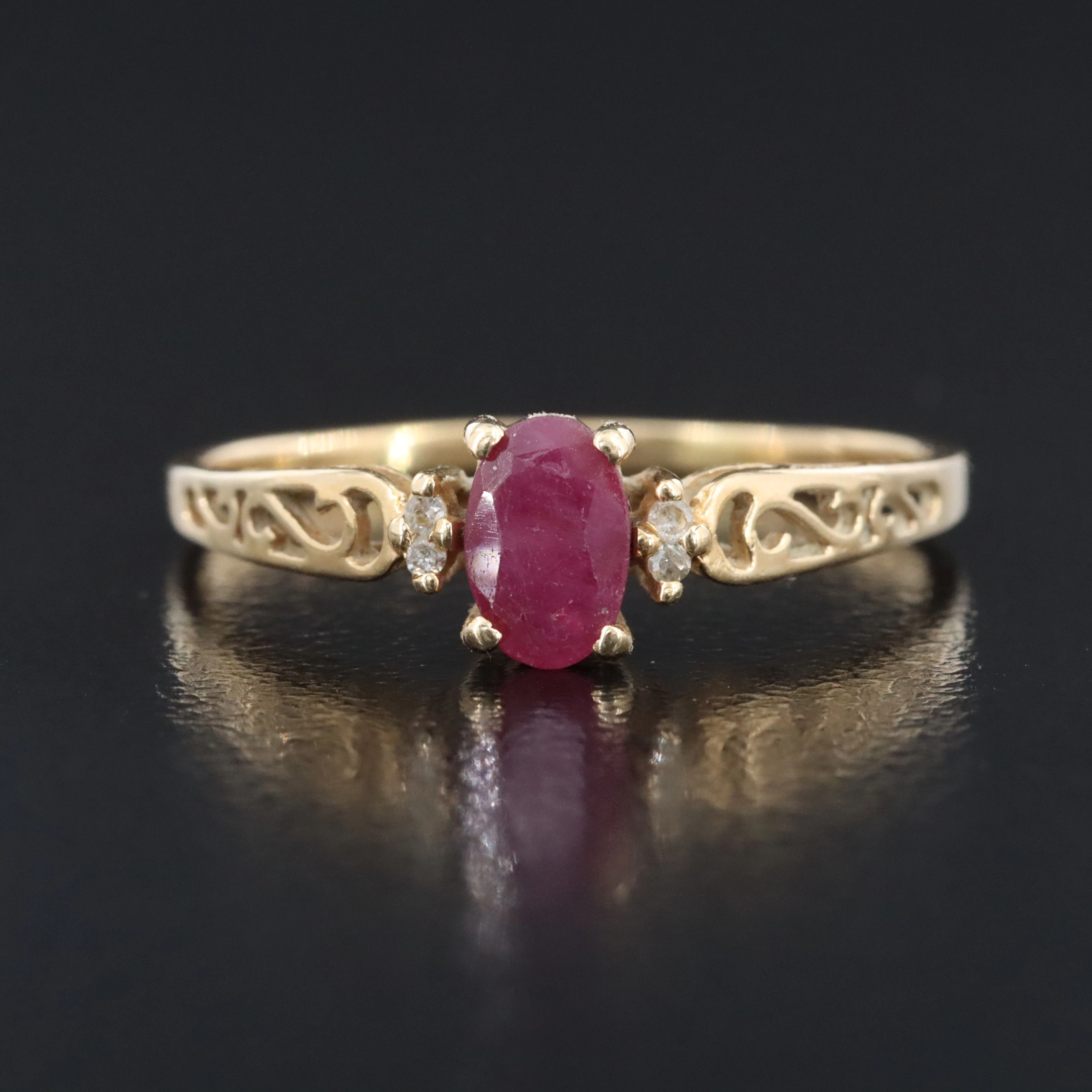 14K Ruby and Diamond Ring