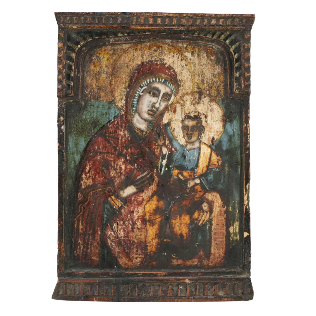 Religious Iconographic Oil Painting of the Hodegetria