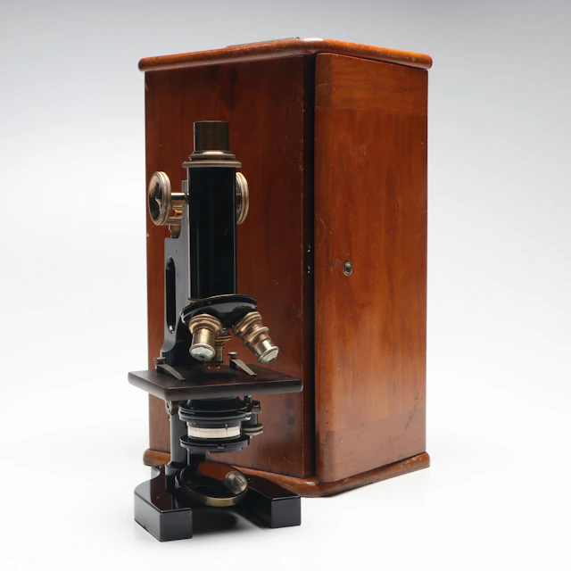 Bausch & Lomb Jug Handle Brass Microscope, Early 20th Century