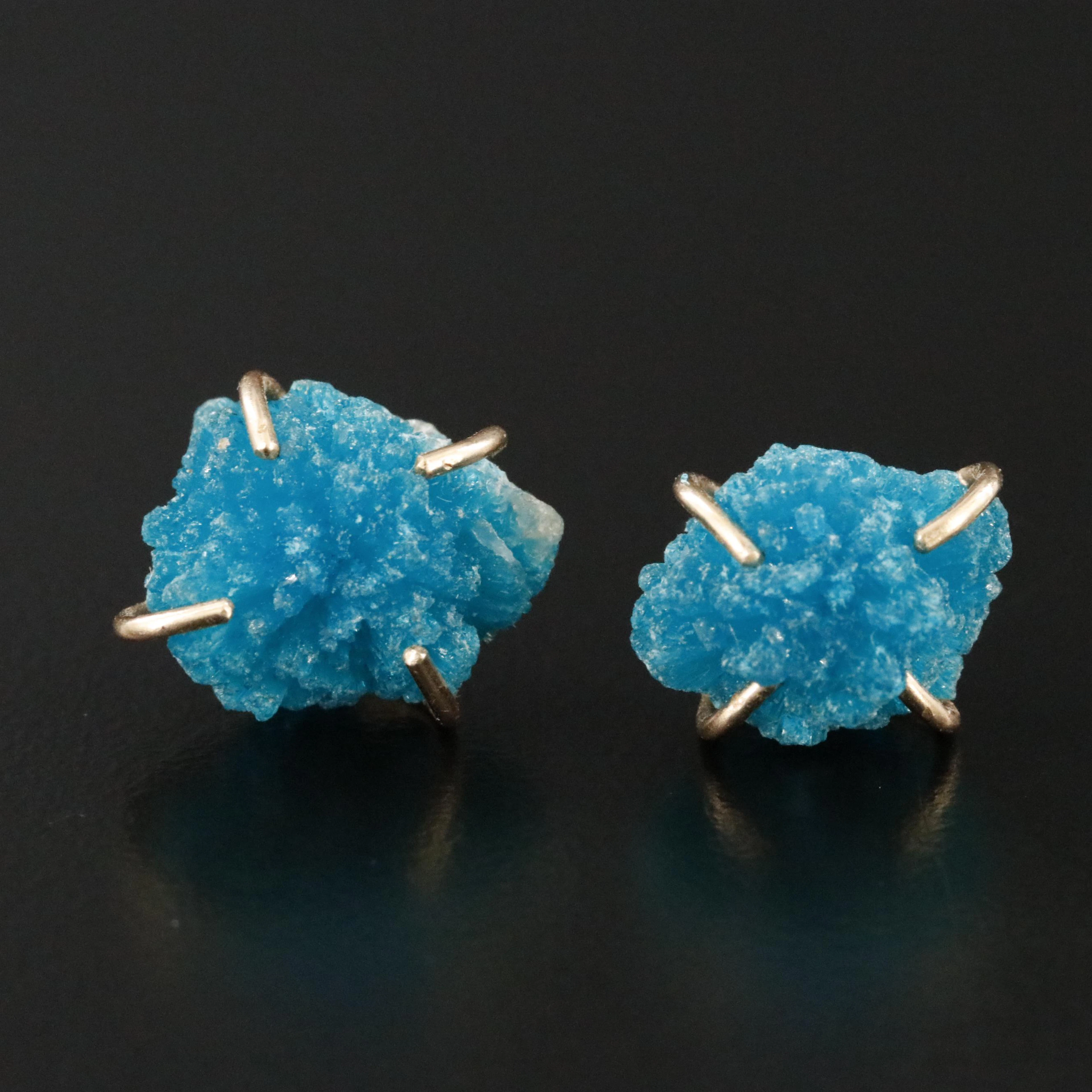 14K Rough Apatite Earrings