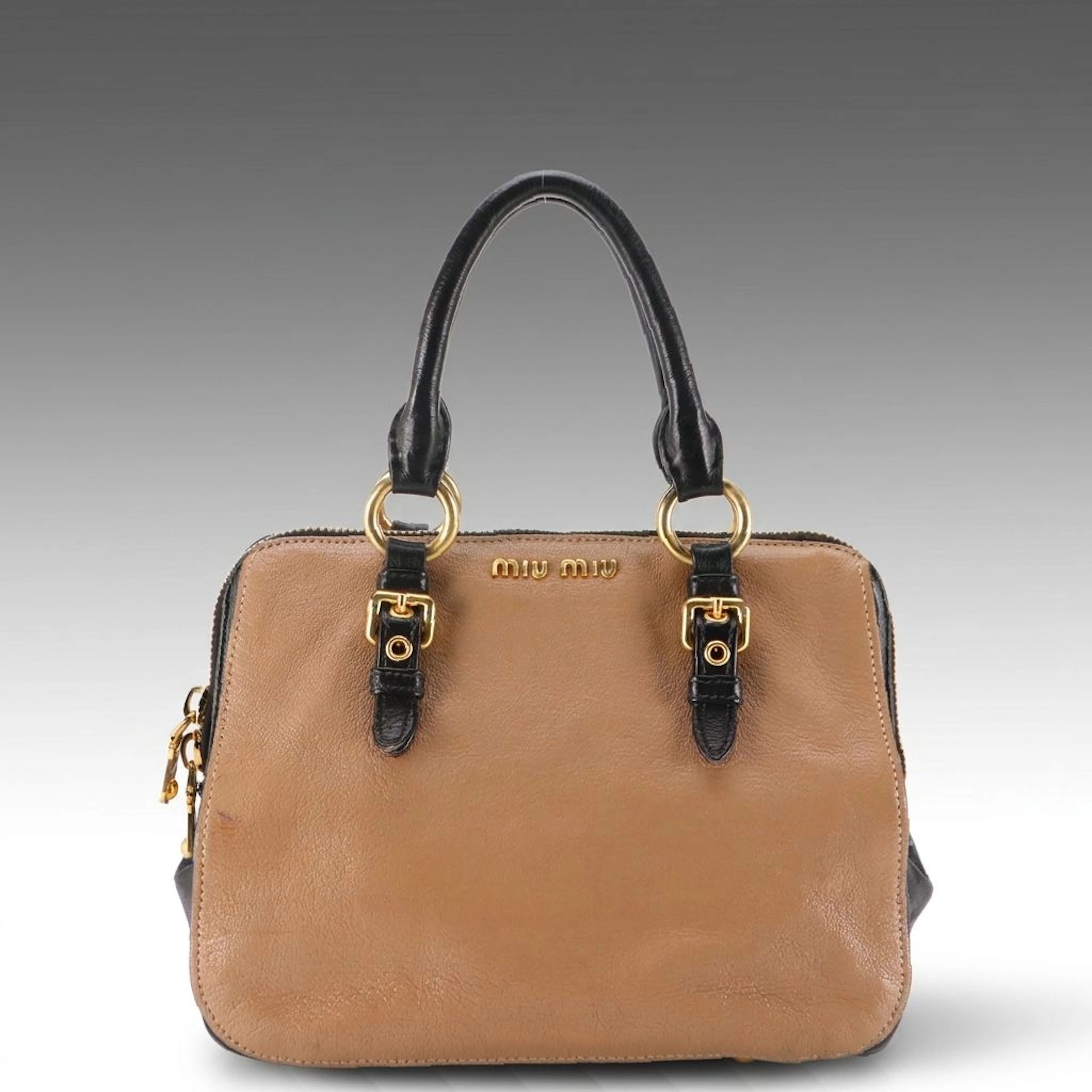 Miu Miu Bicolor Grained Leather Handbag