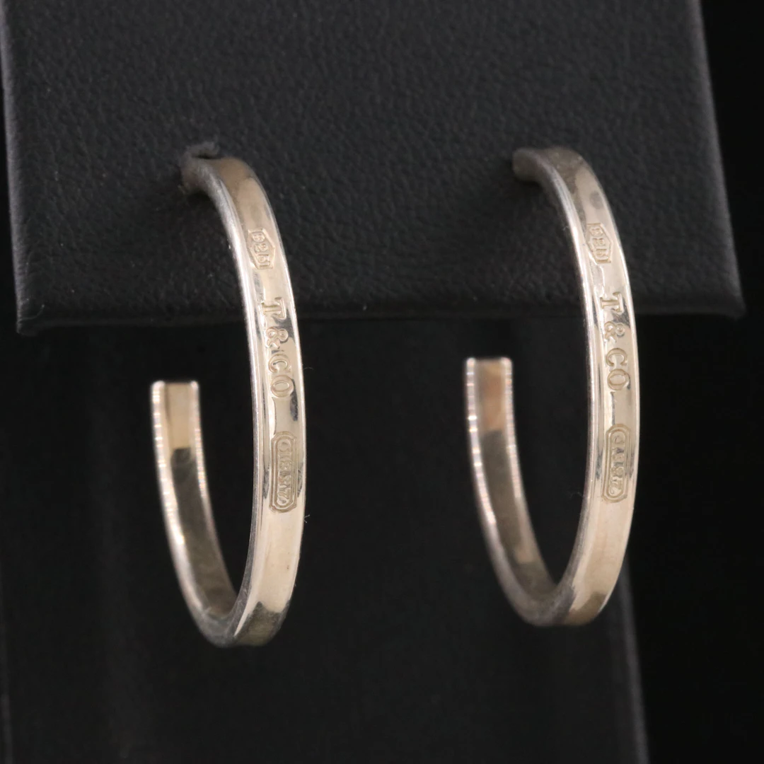 Tiffany & Co. 1837 Sterling Hoop Earrings