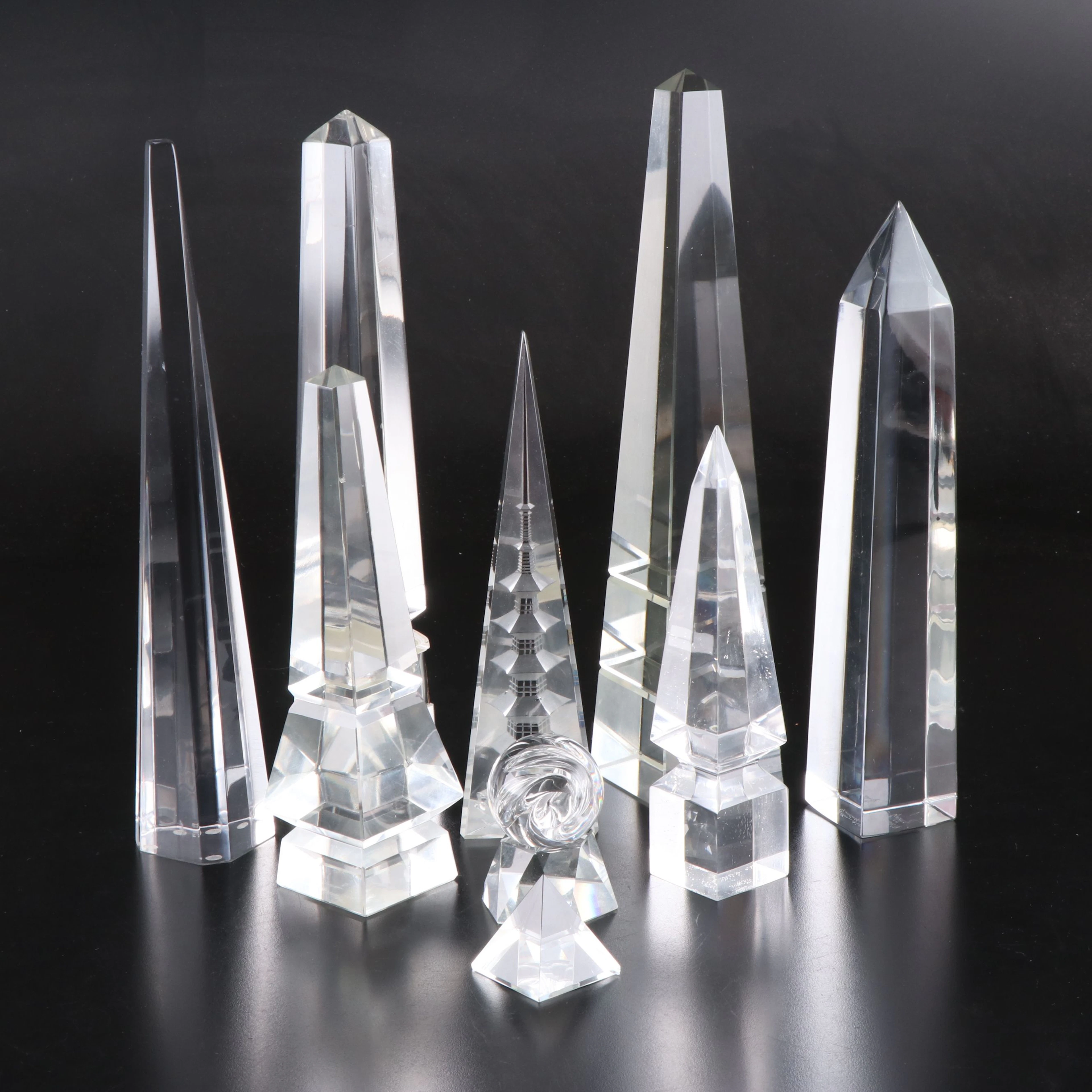 Atlantis with Other Crystal and Acrylic Obelisks and Desk Décor