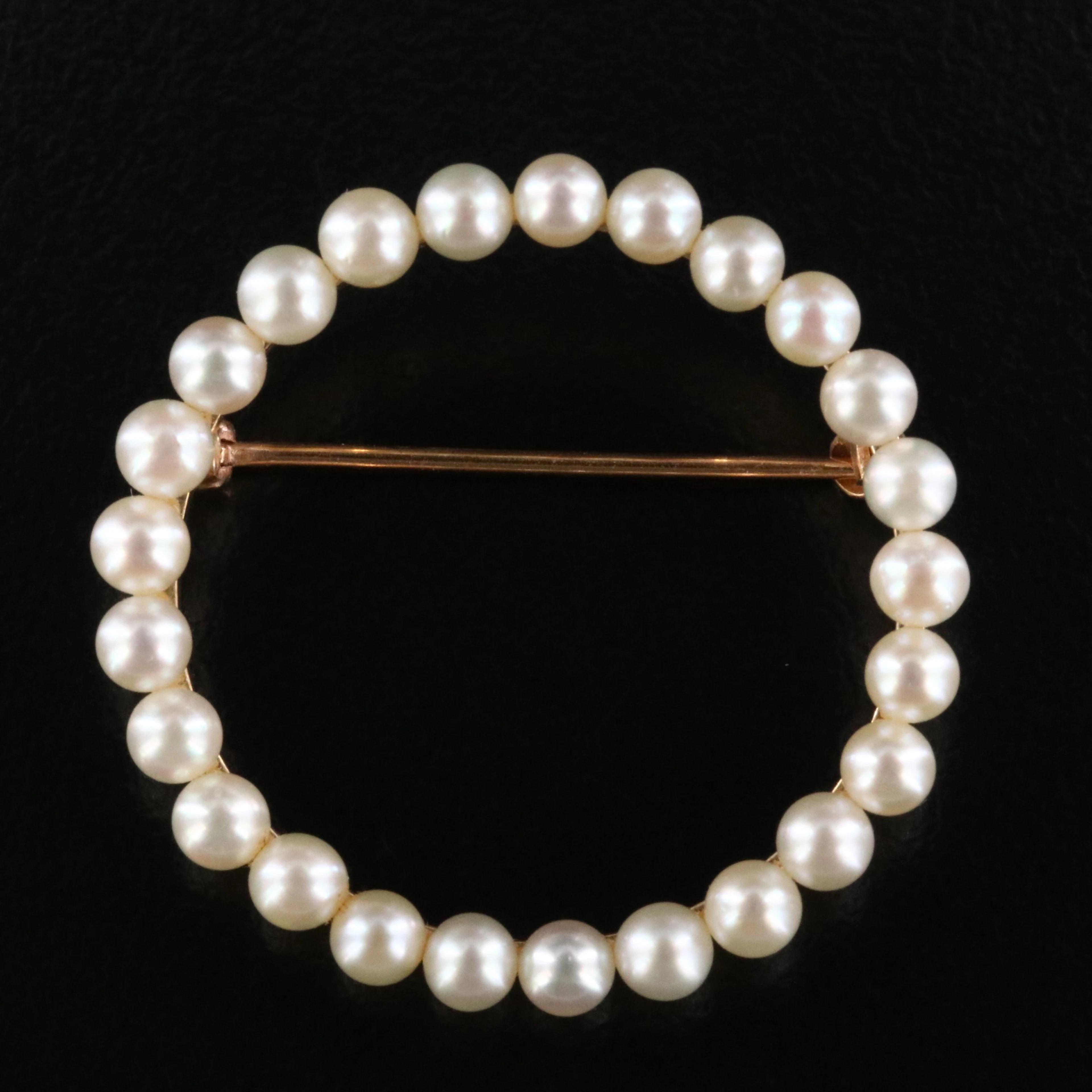 Vintage 10K Pearl Wreath Brooch