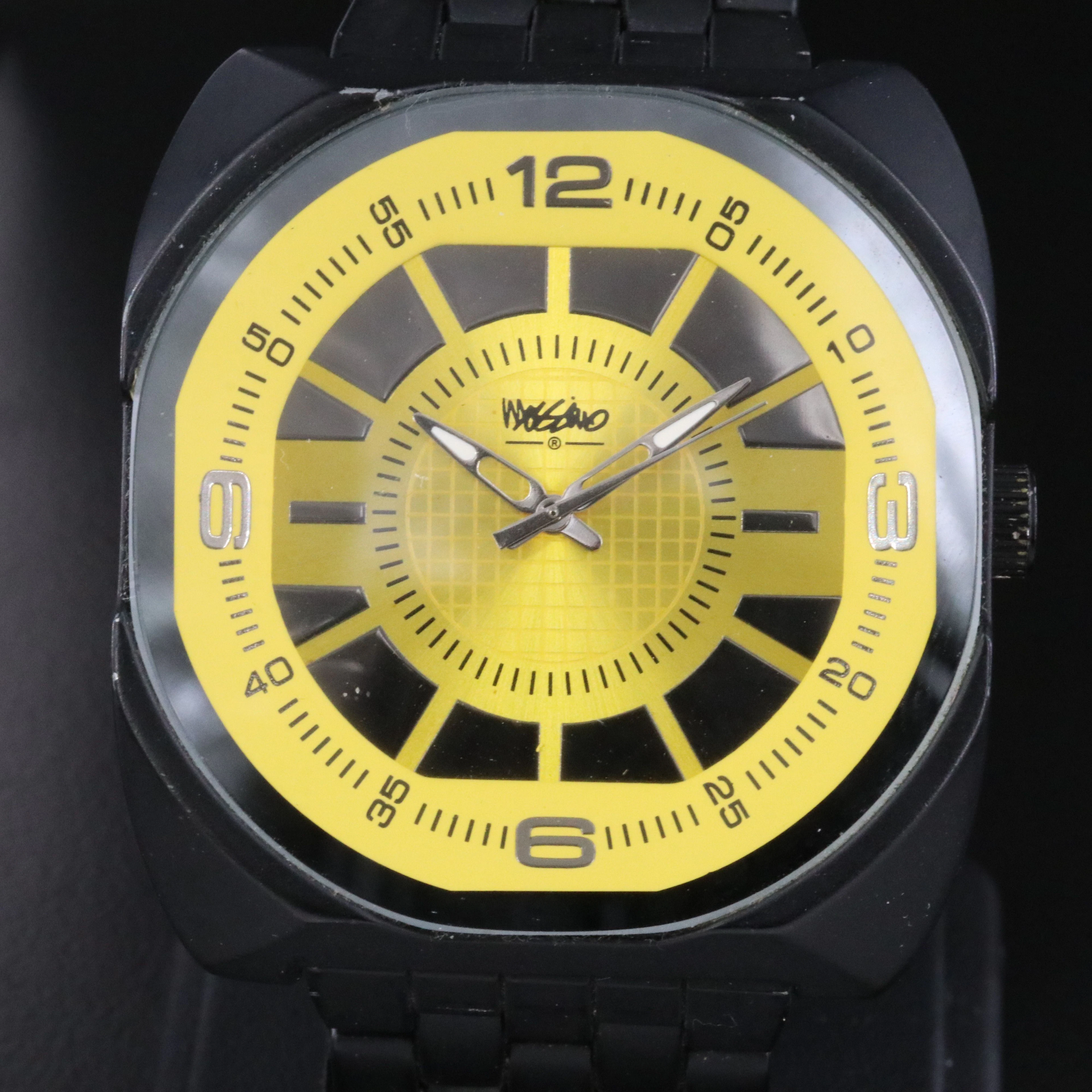 Mossimo Yellow Dial Over-Sized Quartz Fashion Watch