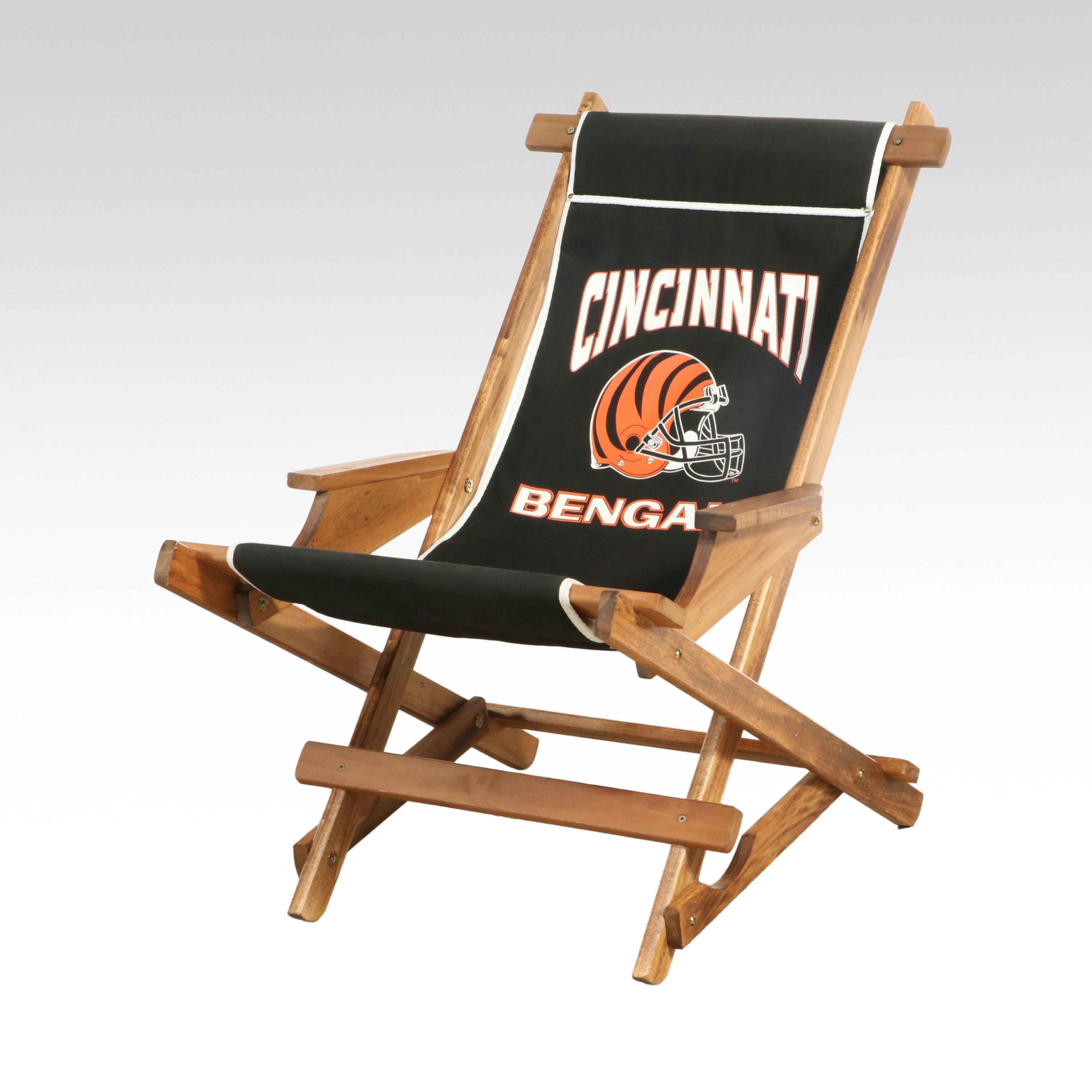 NFL Cincinnati Bengals Wooden Folding Canvas Deck Chair