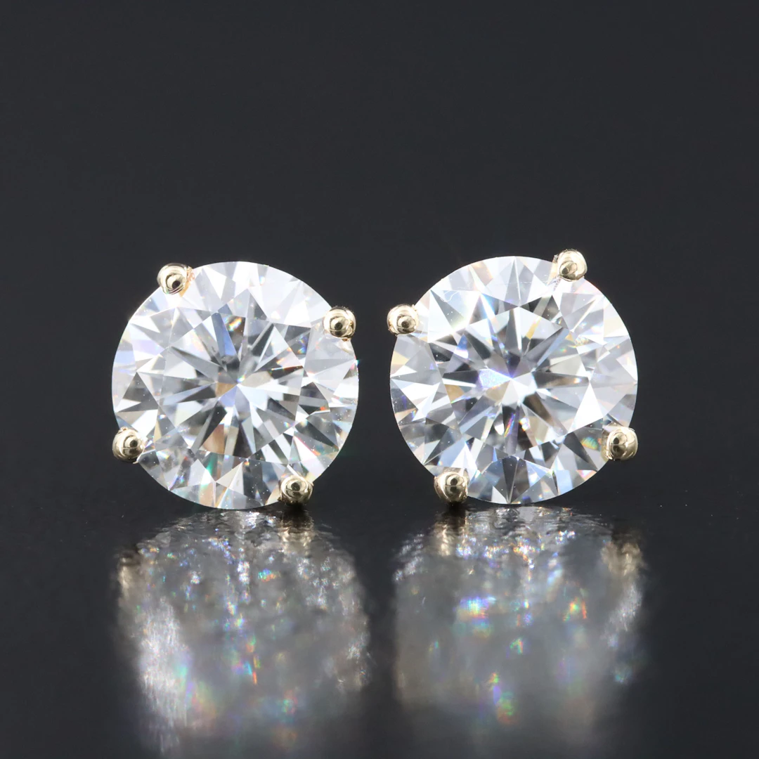 14K 3.00 CTW Lab Grown Diamond Stud Earrings with IGI Reports