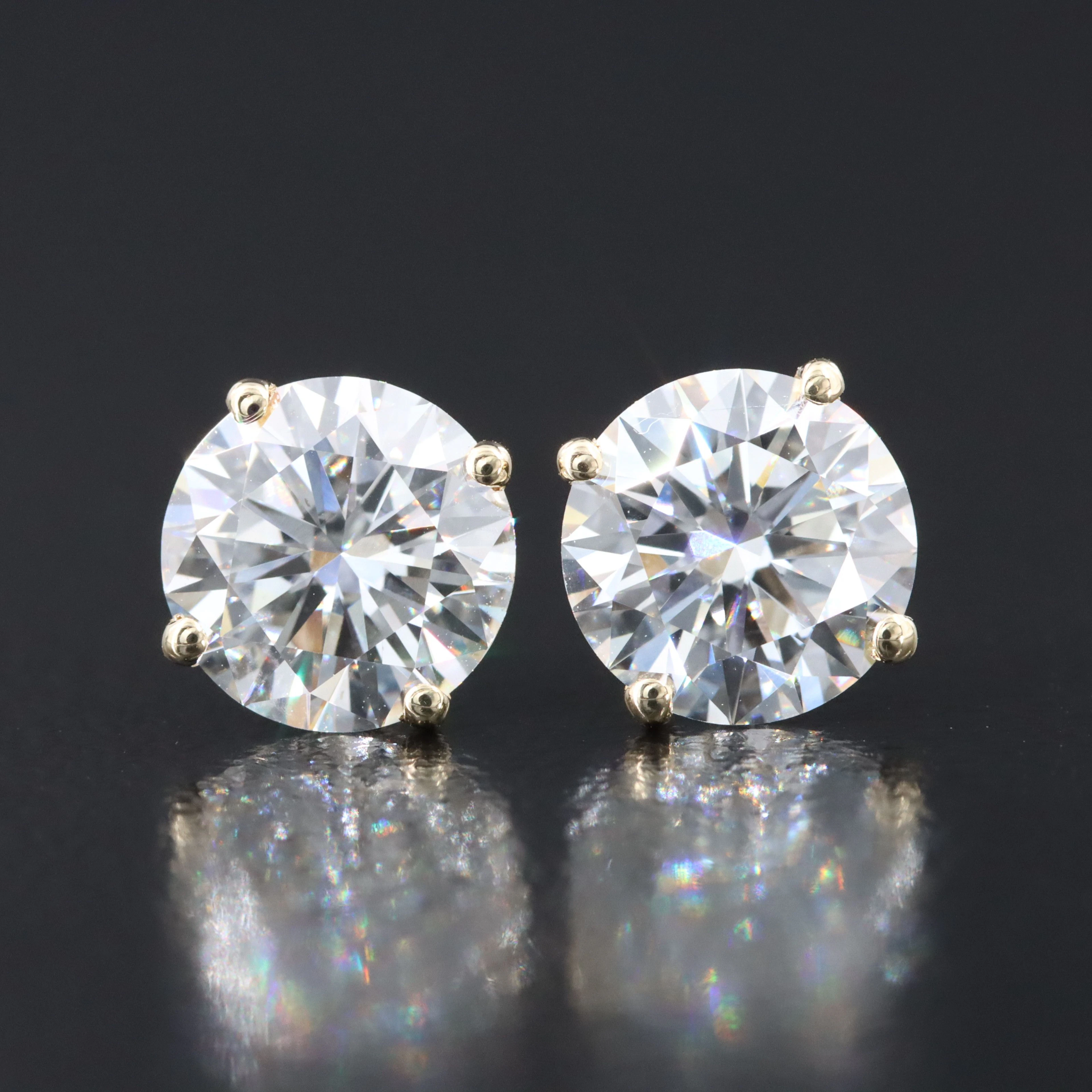 14K 3.00 CTW Lab Grown Diamond Stud Earrings with IGI Reports