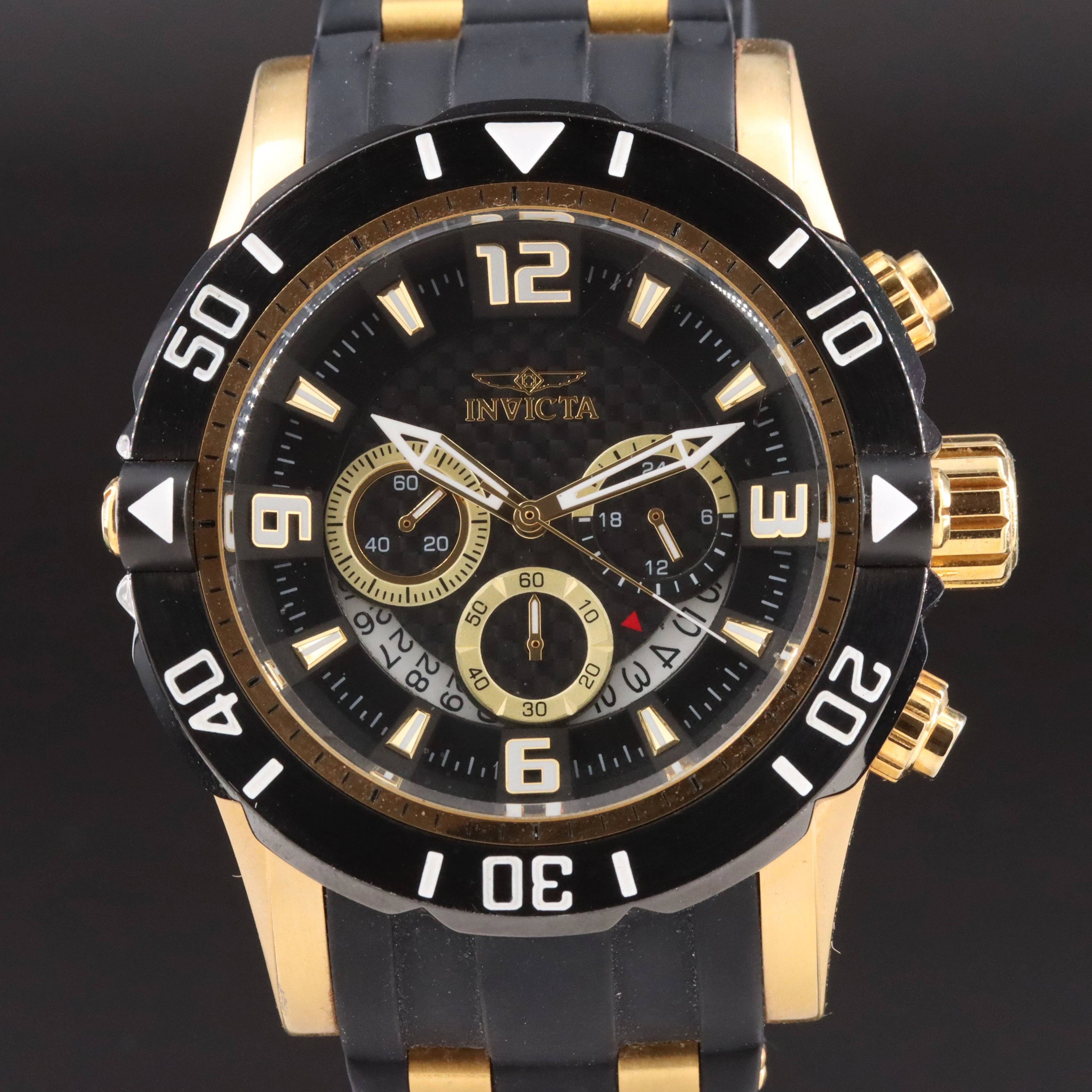 Invicta Pro Diver Stainless Steel Two Tone Chronograph Quartz Watch