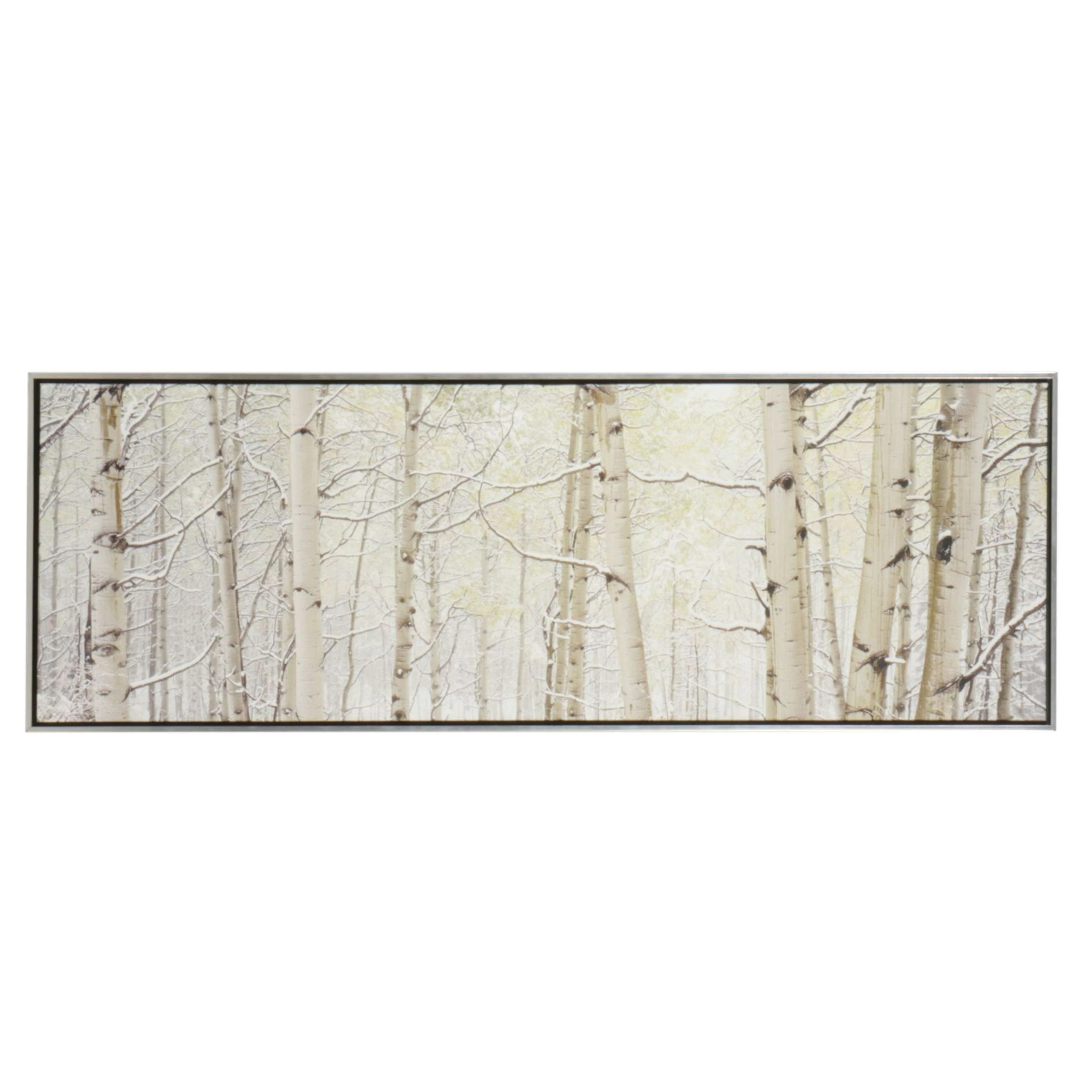 Giclée on Canvas Landscape of Snowy Birch Tree Forest, 21st Century