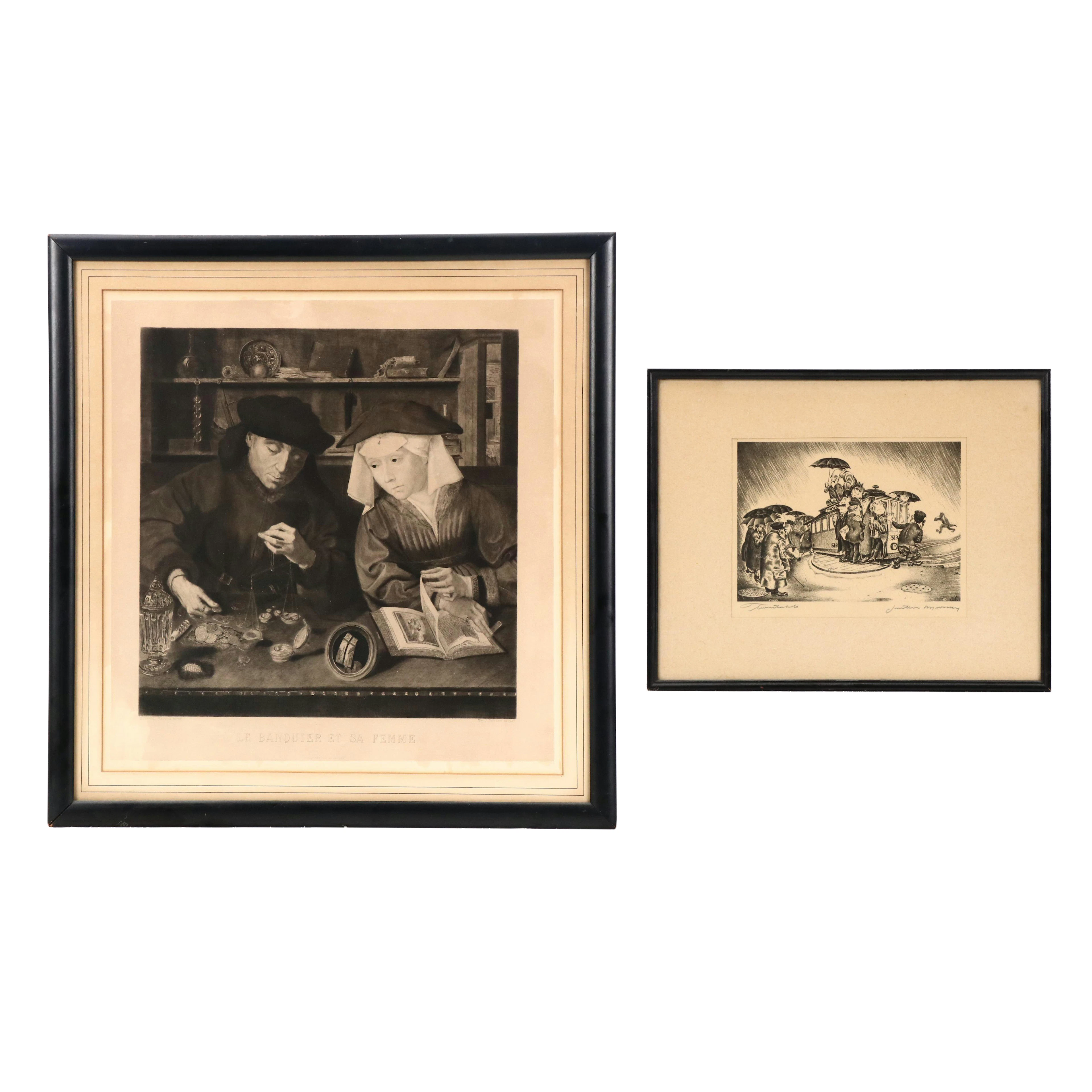 Engraving After Quentin Matsys "Le Banquier et sa Femme" and More