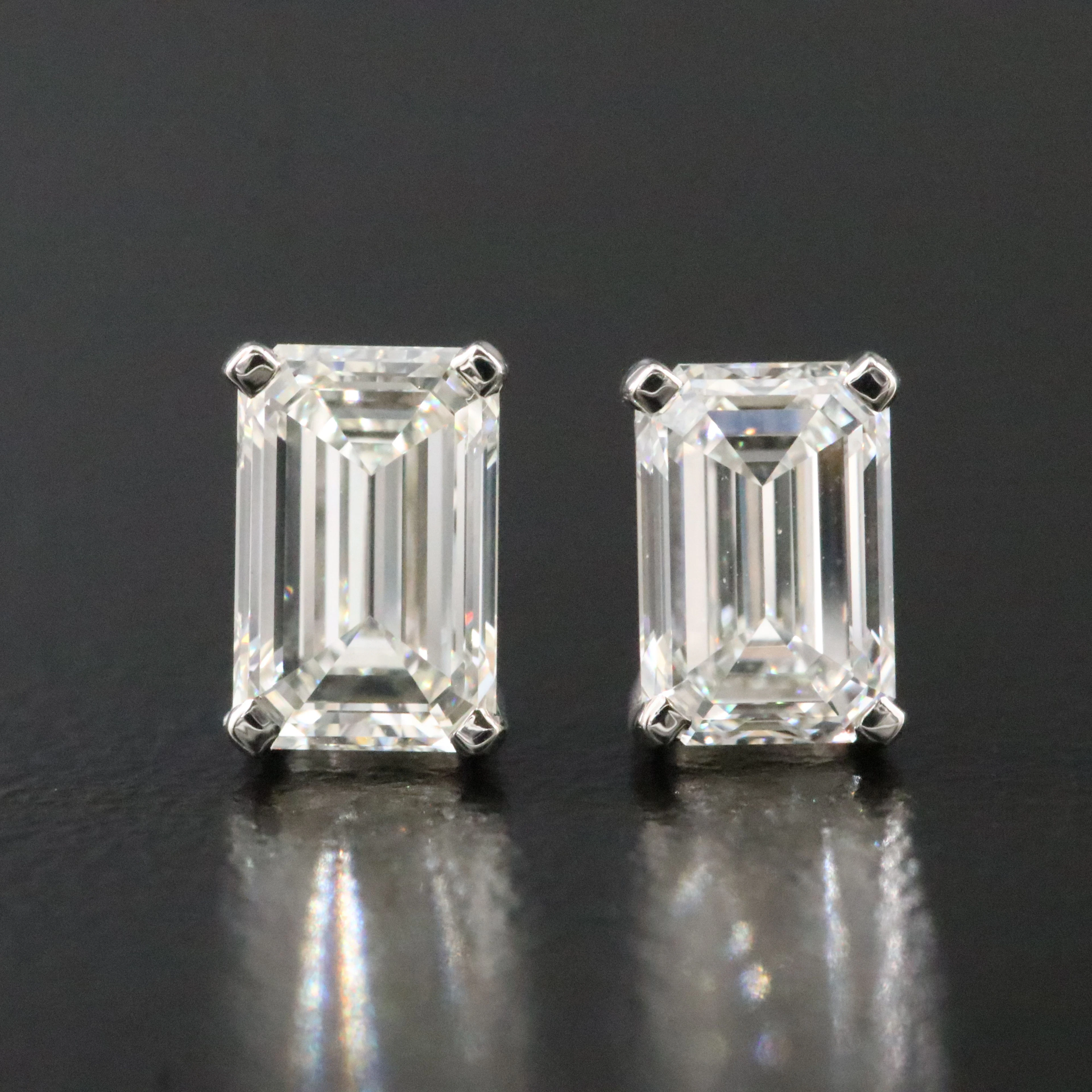 Platinum 1.81 CTW Diamond Earrings with GIA Reports