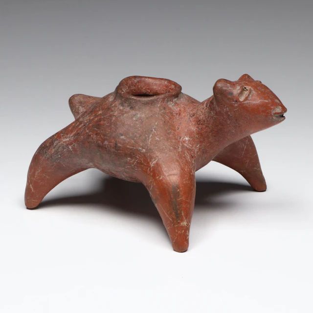 Nayarit Redware Dog Effigy Vessel, Circa 300 BCE–300 CE
