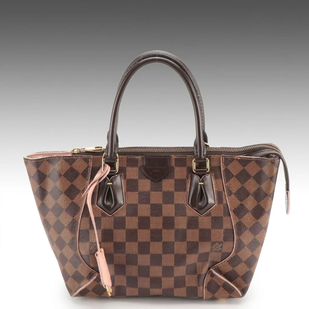 Louis Vuitton Caissa PM Two-Way Tote Bag in Damier Ebene Canvas and Leather
