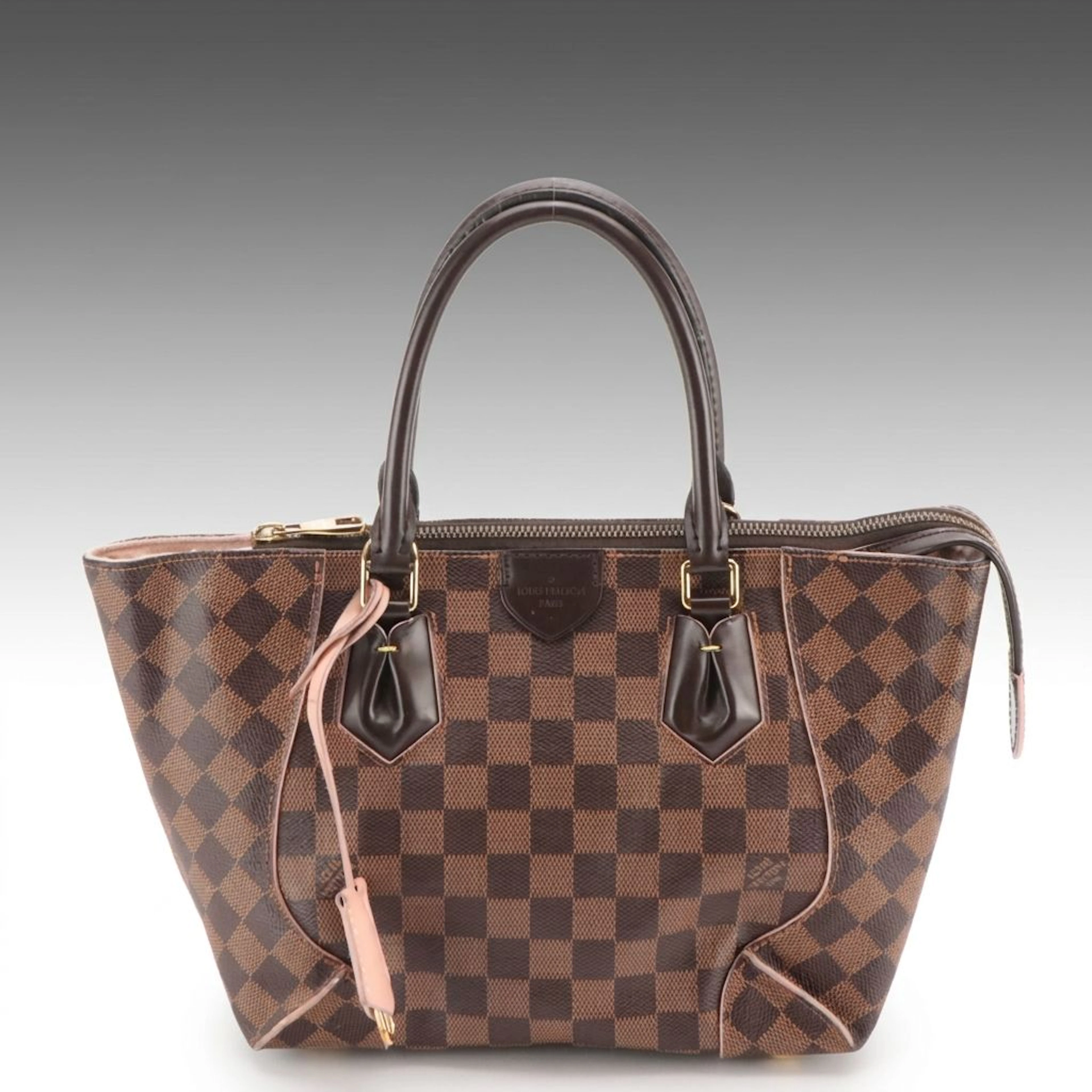Louis Vuitton Caissa PM Two-Way Tote Bag in Damier Ebene Canvas and Leather