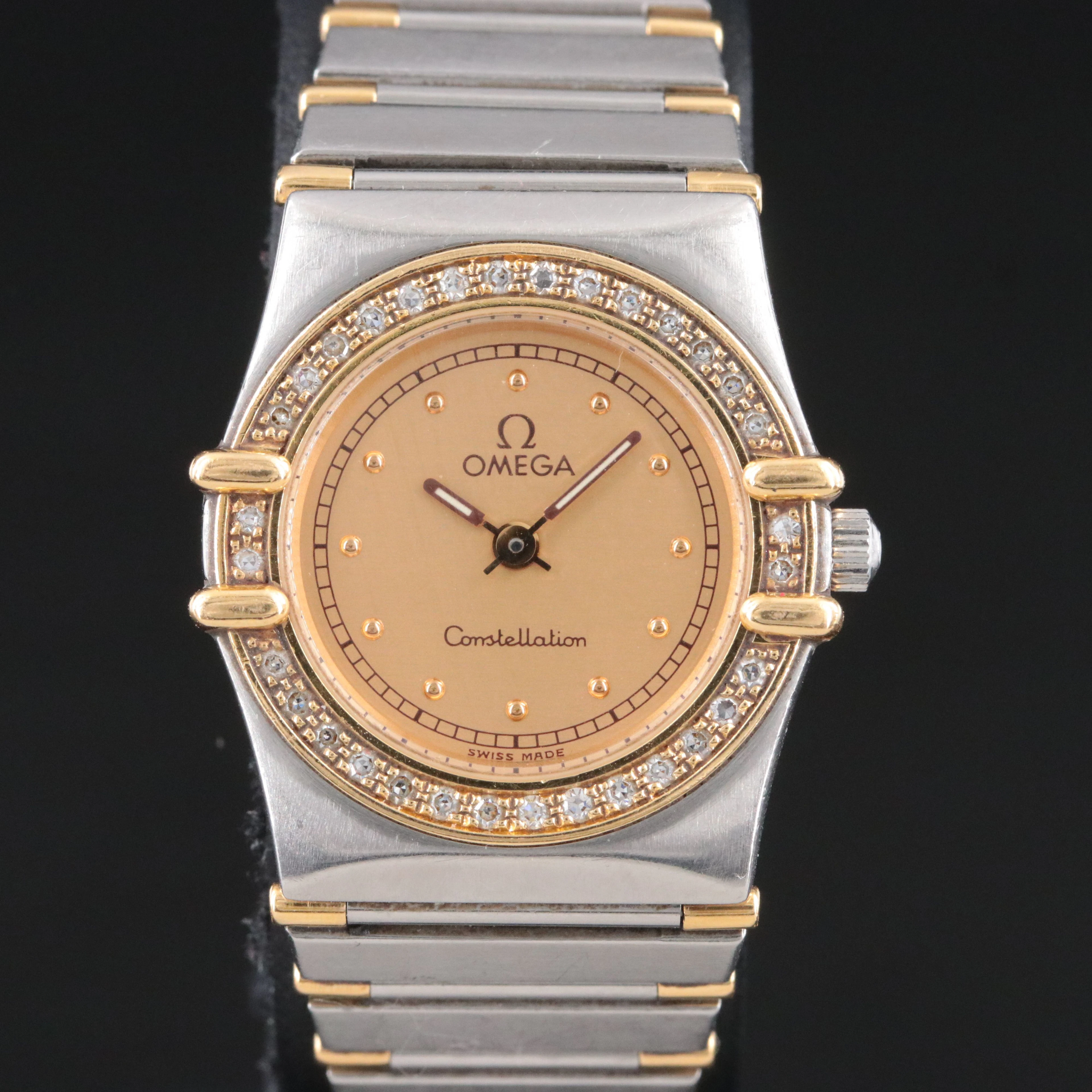 Omega Constellation 18K & Steel Diamond Quartz Watch Ref. 895.1080