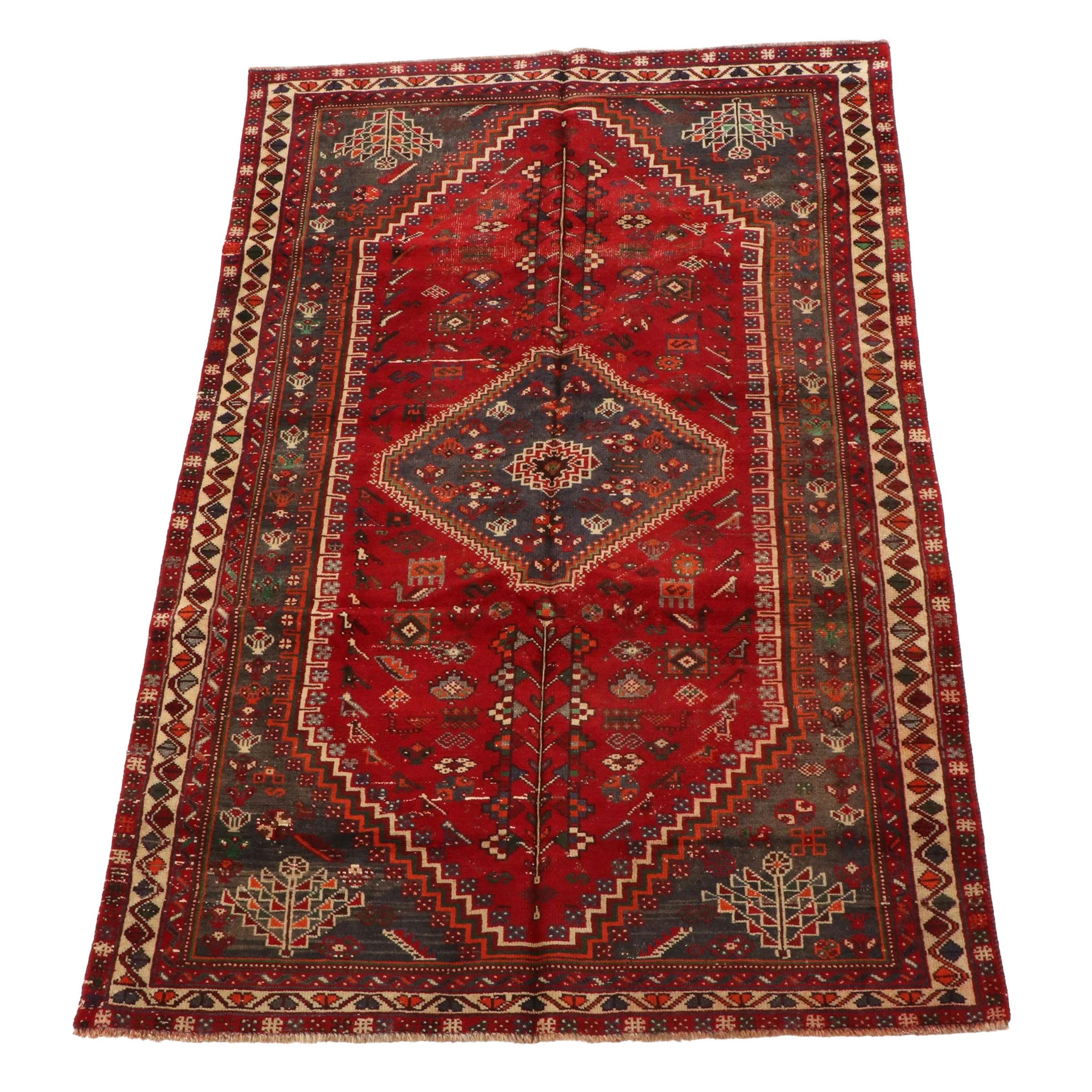 5' x 7'8 Hand-Knotted Persian Qashqai Area Rug