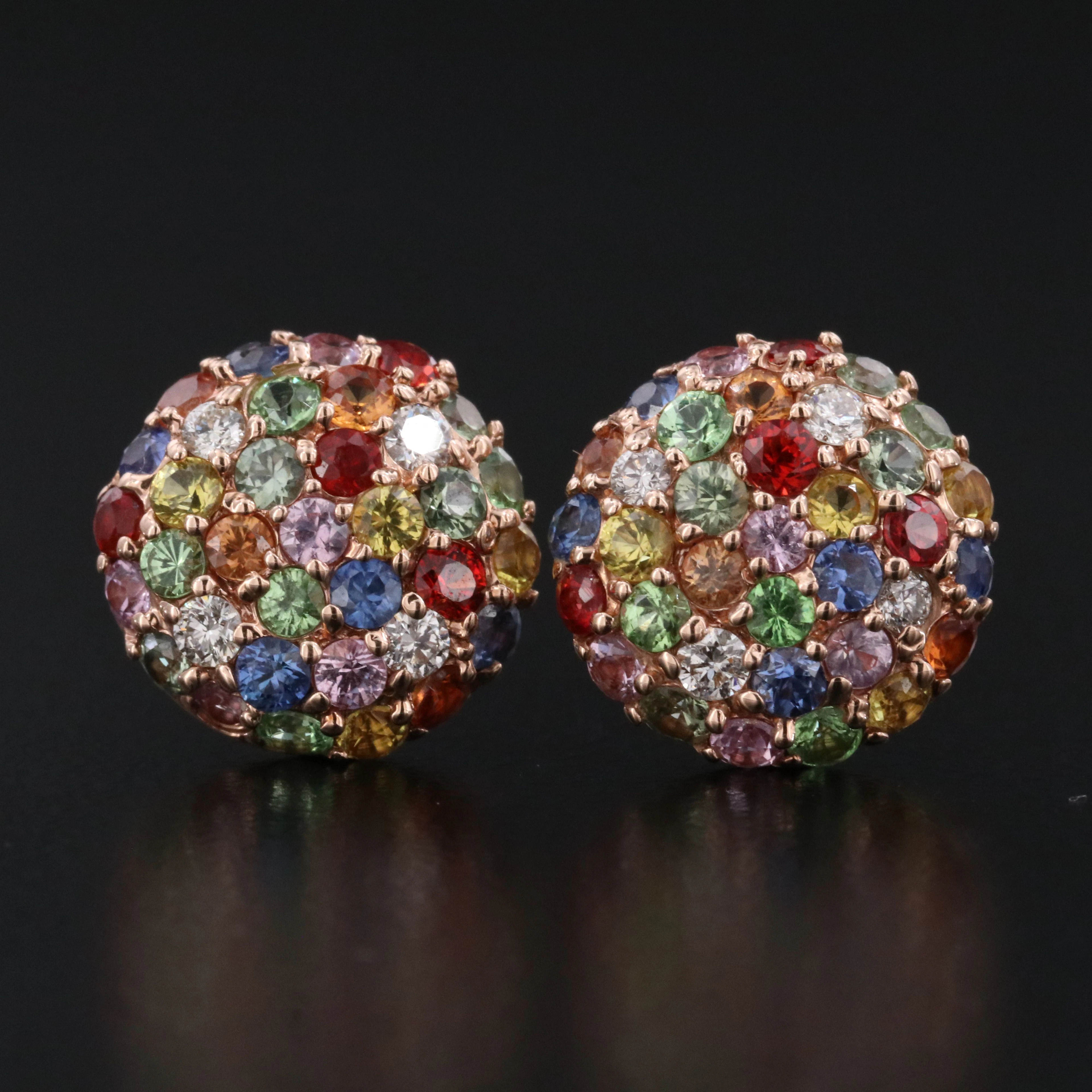 EFFY 14K Rose Gold Diamond, Sapphire and Tsavorite Earrings