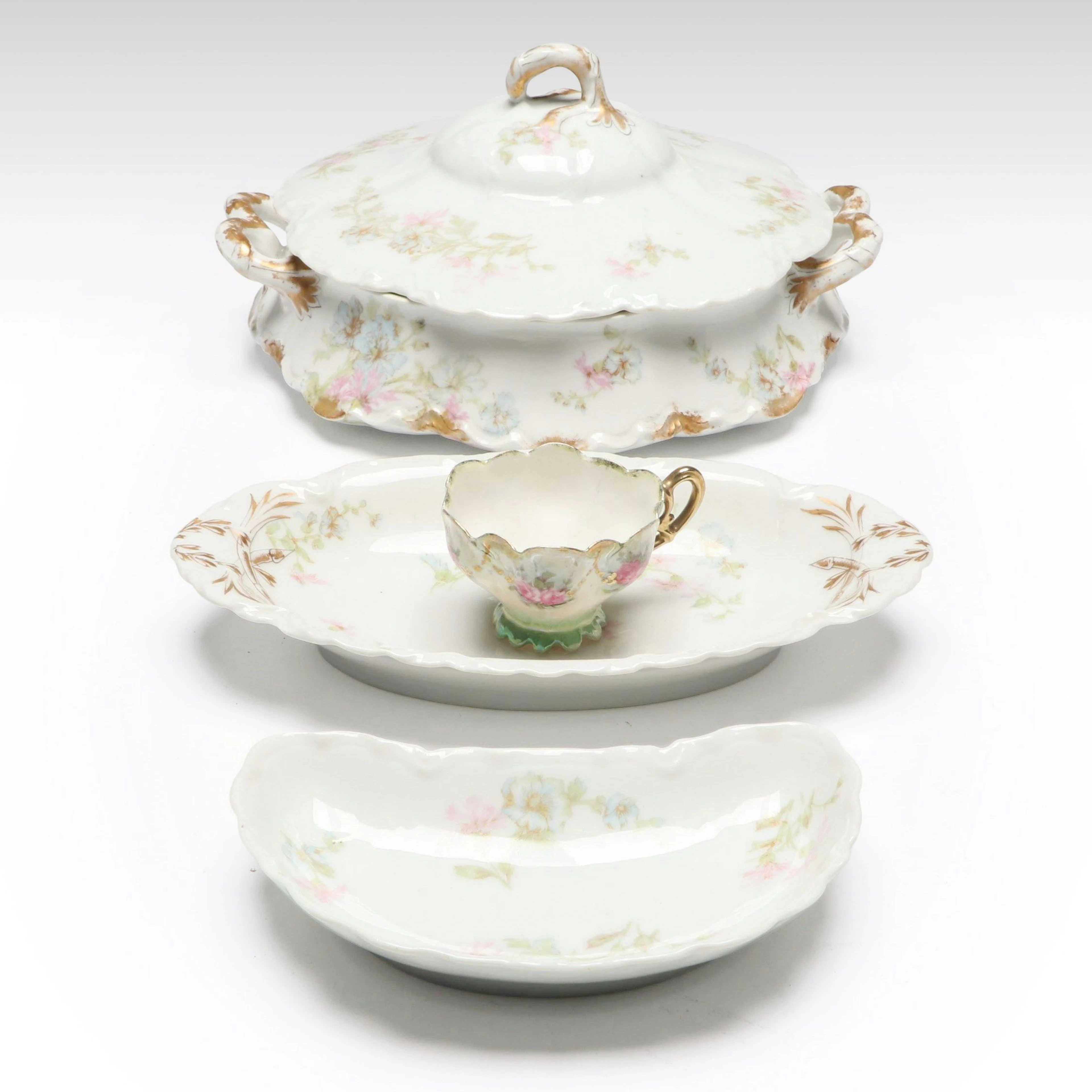 Haviland Porcelain Lidded Dish, Oval Bowl, and More Table Accessories