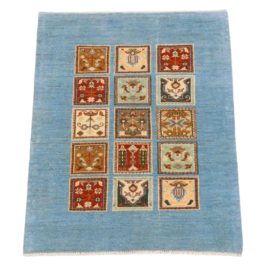 2'9 x 3'11 Hand-Knotted Afghan Kazak Accent Rug