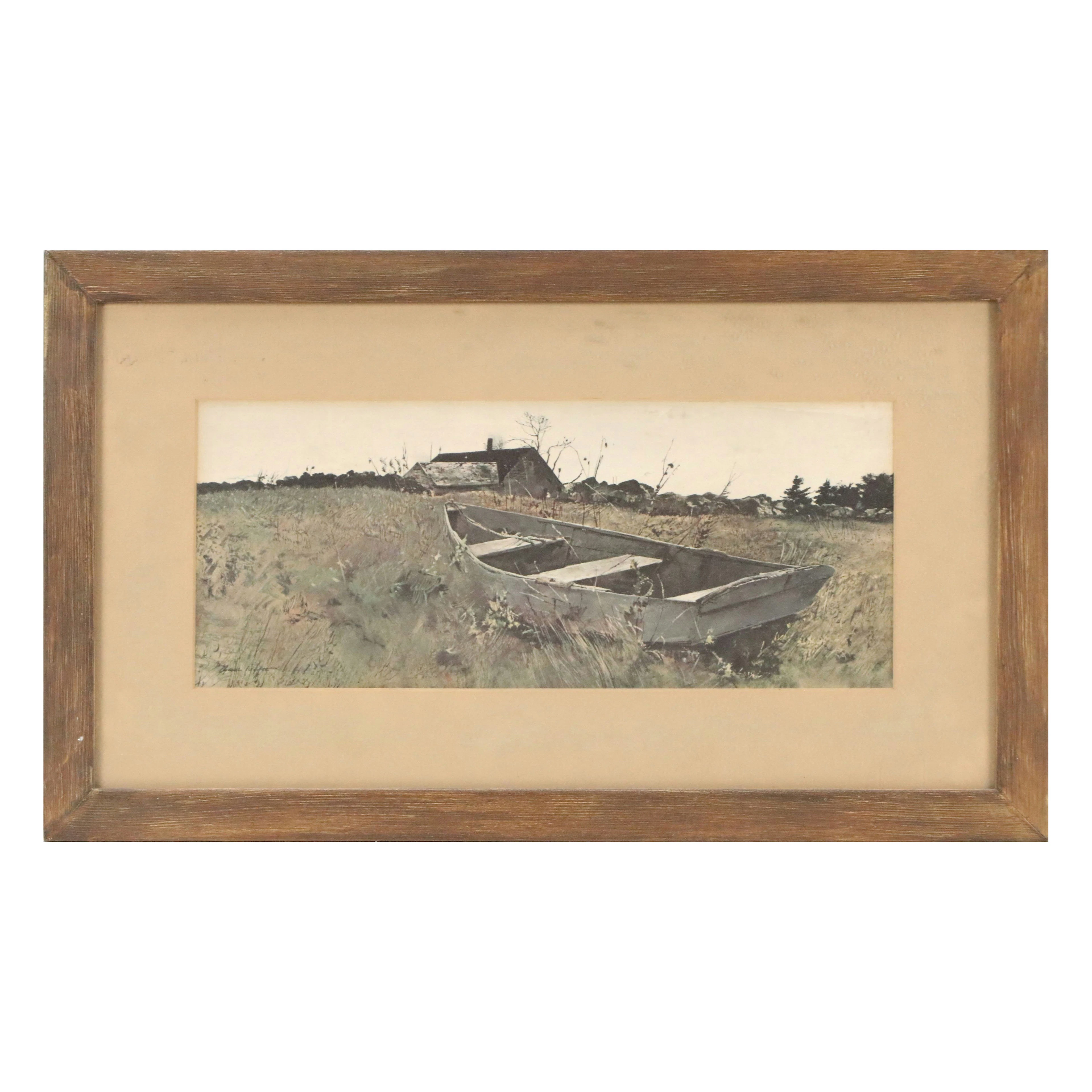 Offset Lithograph After Andrew Wyeth "Teel's Island," Mid-20th Century
