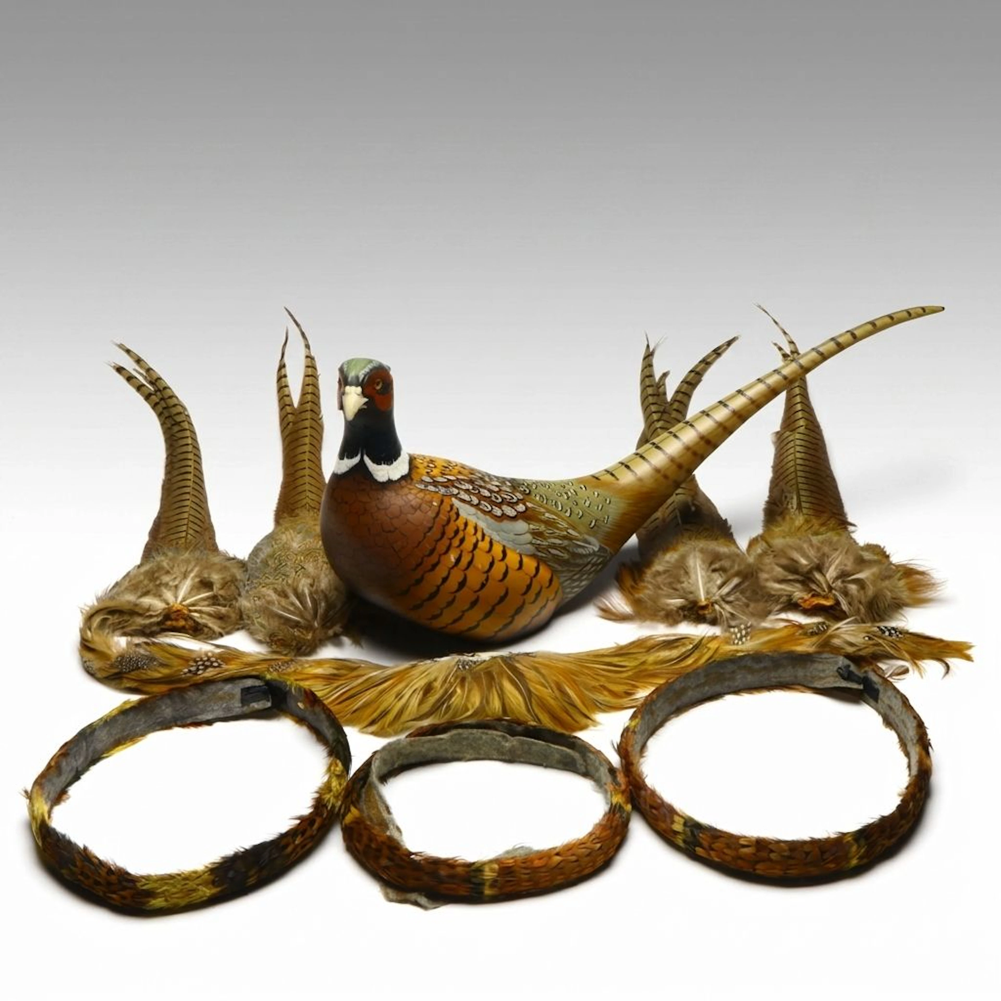 "Wings in the Wild" by Bob Kroese Pheasant Figure with Feather Accessories