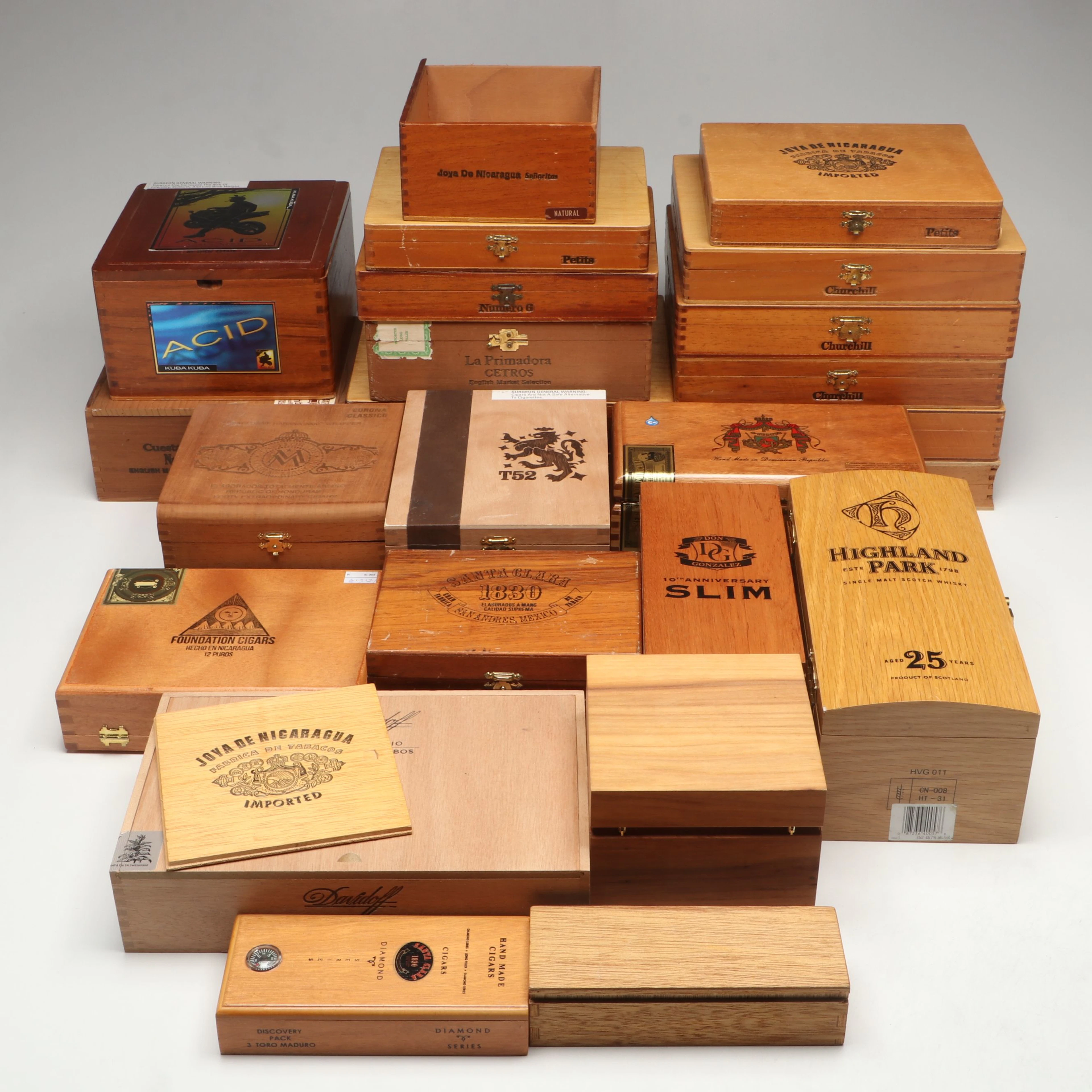 Santa Clara 1830 and More Cigar Boxes with Highland Park Scotch Box
