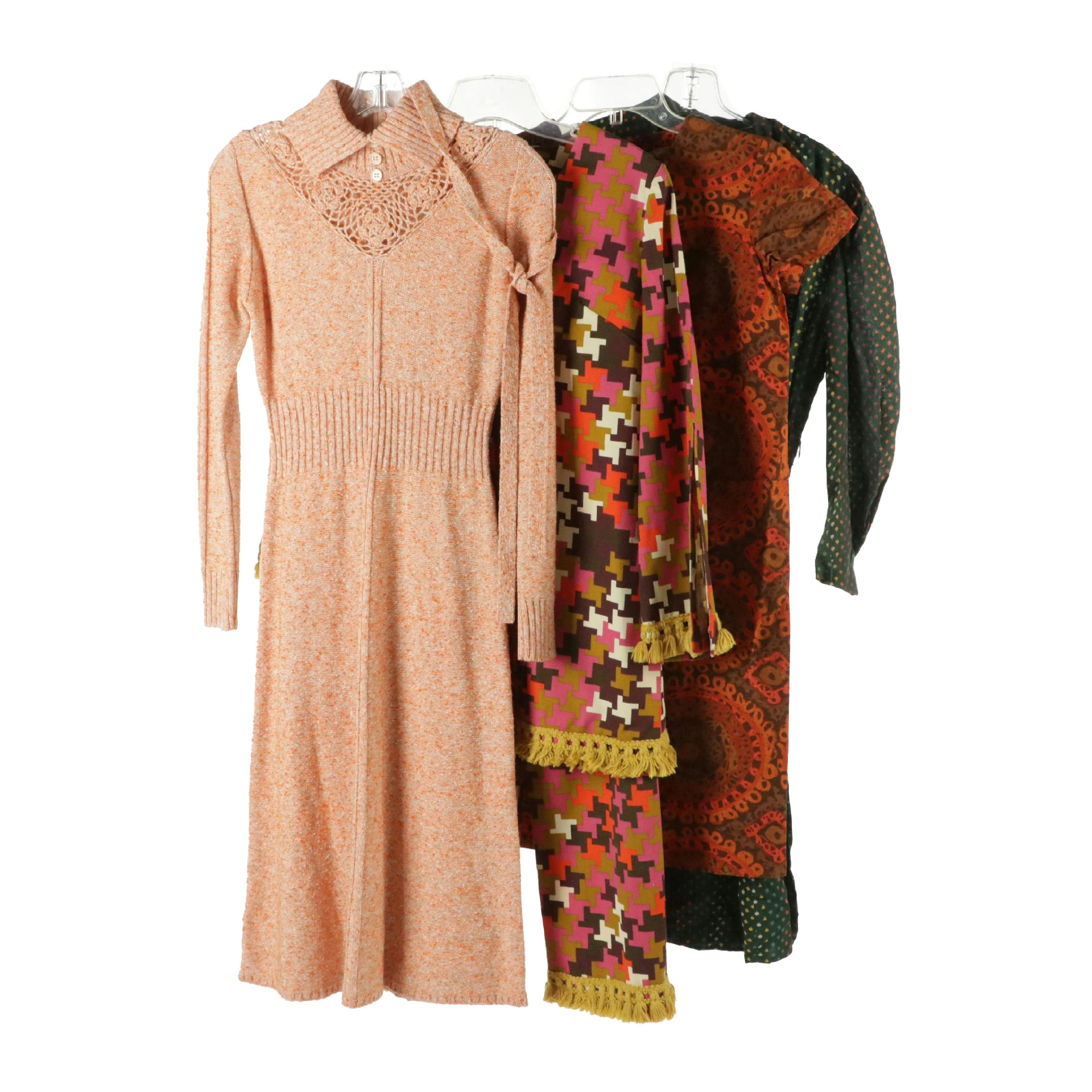 Winjilli Vintage Wool Knit Sweater Dress, Other Vintage Dresses & Two-Piece Set