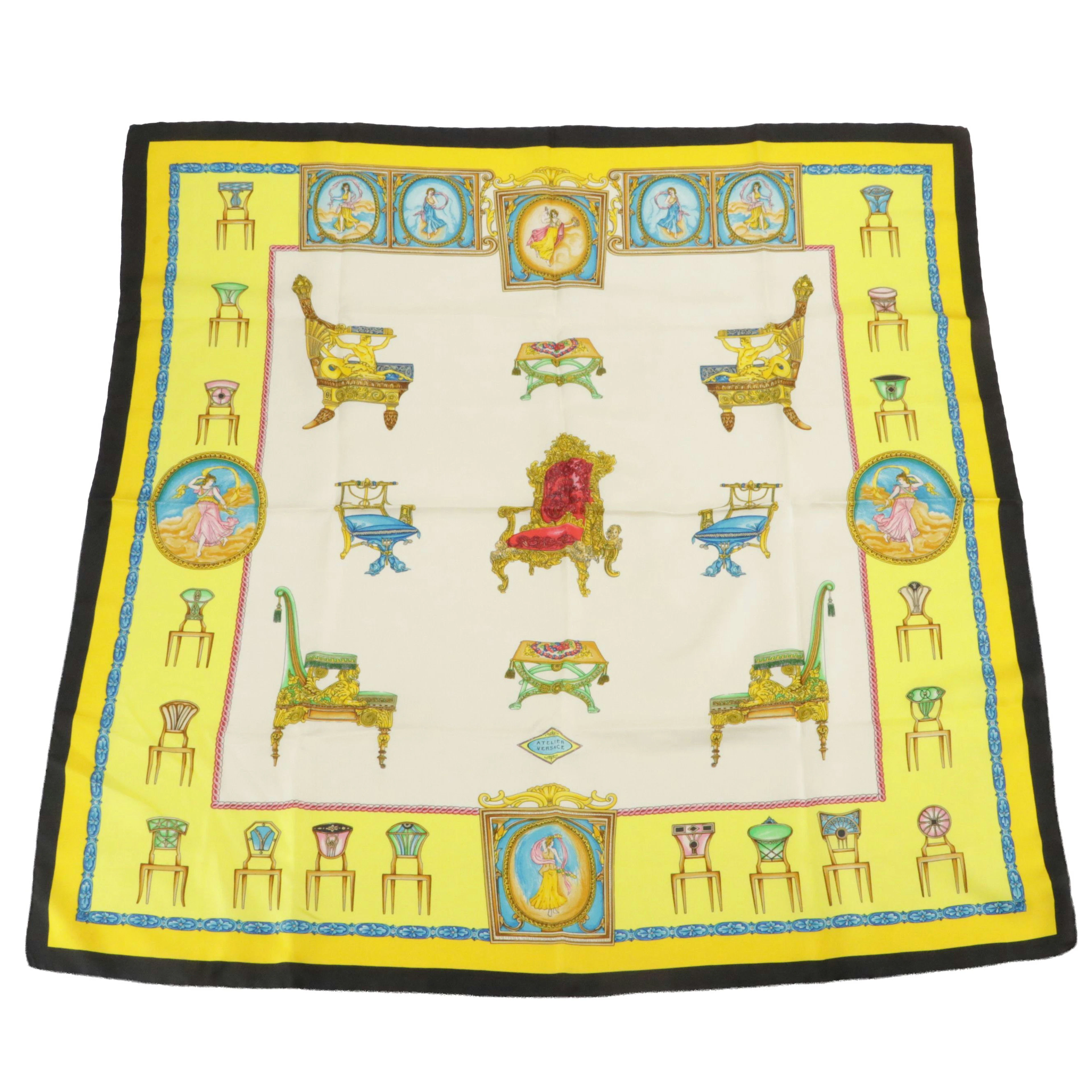 Atelier Versace Scarf 90 in Silk Twill