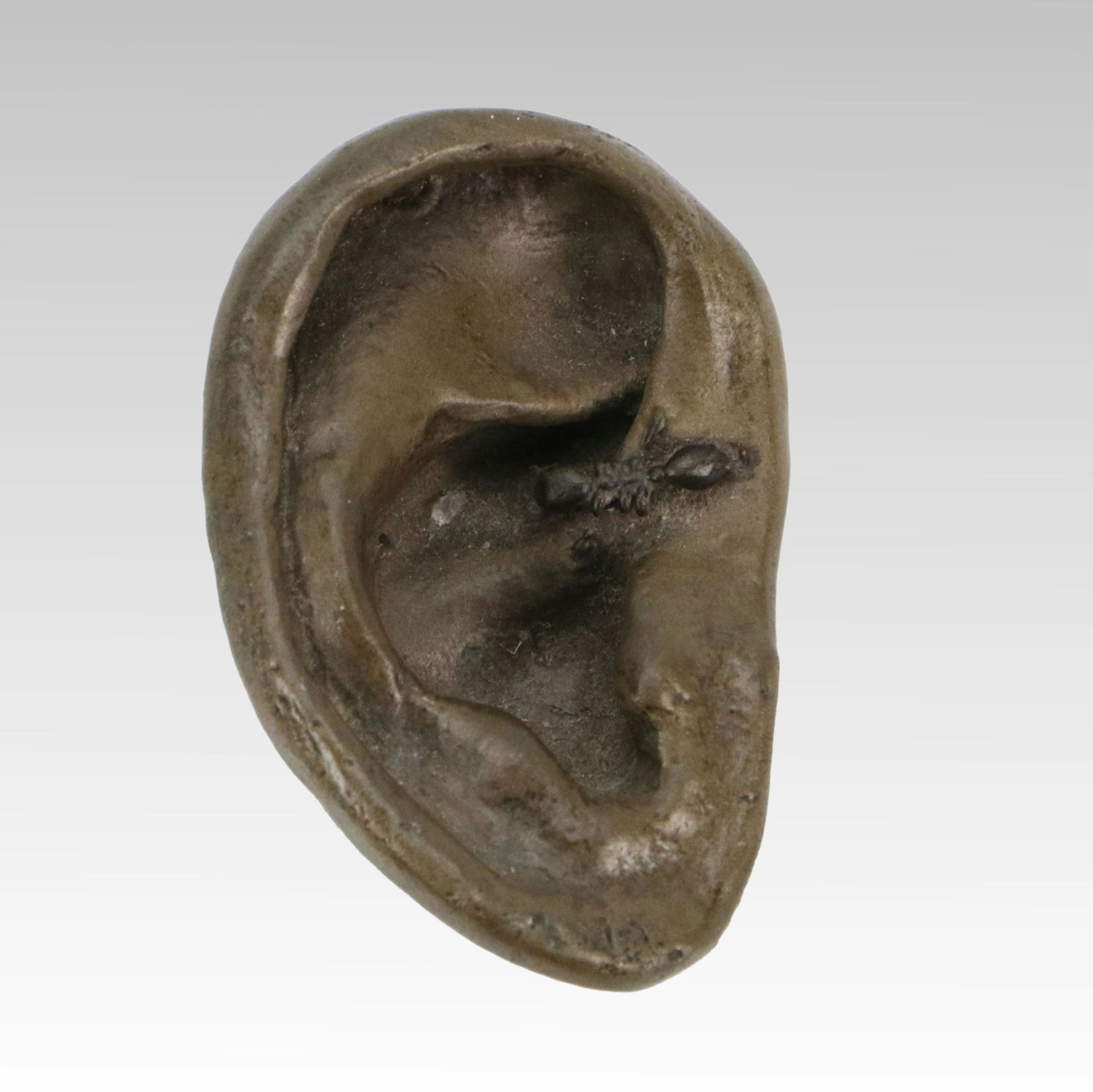 Small Cast Bronze Ear with Ant