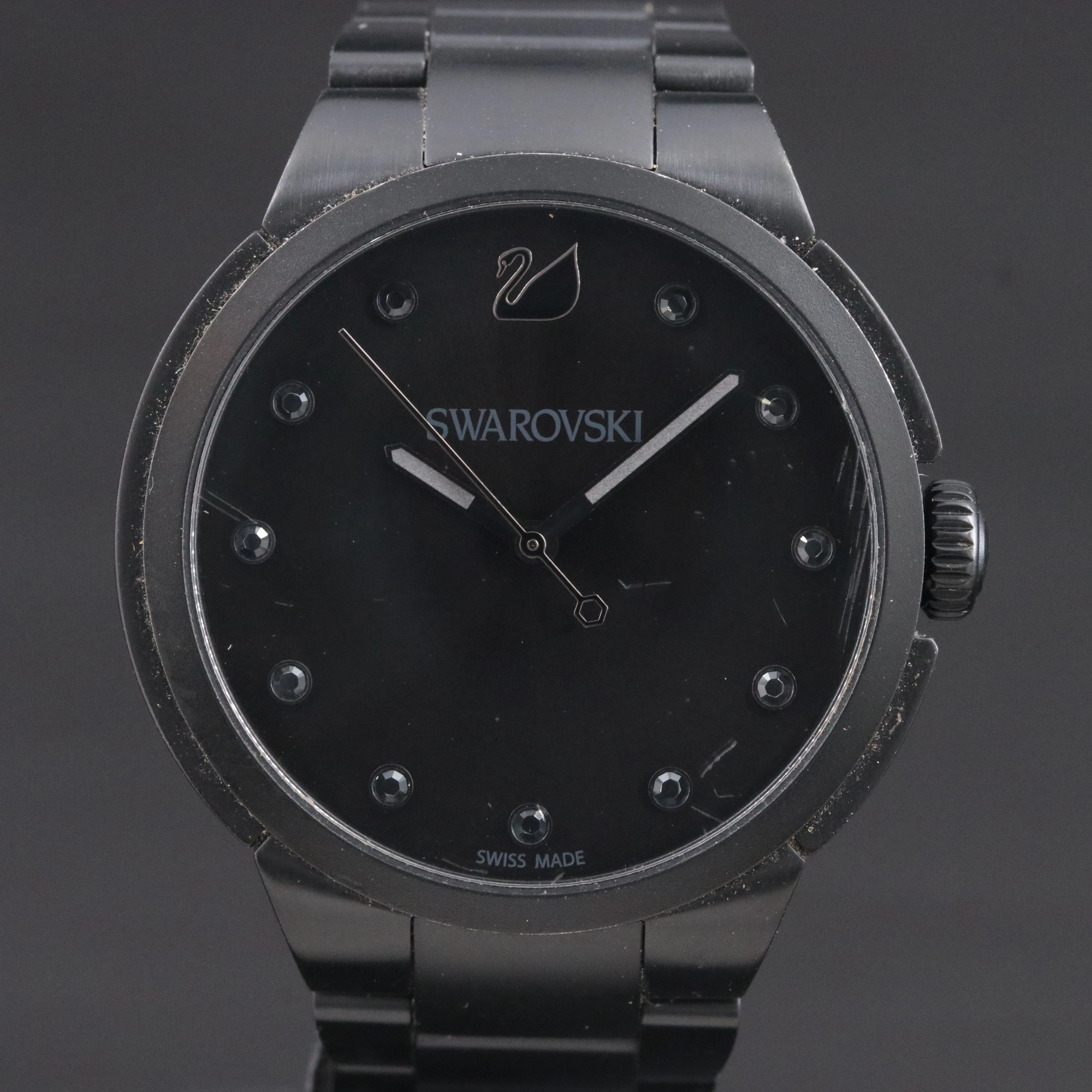 Swarovski City Black Steel Quartz Watch