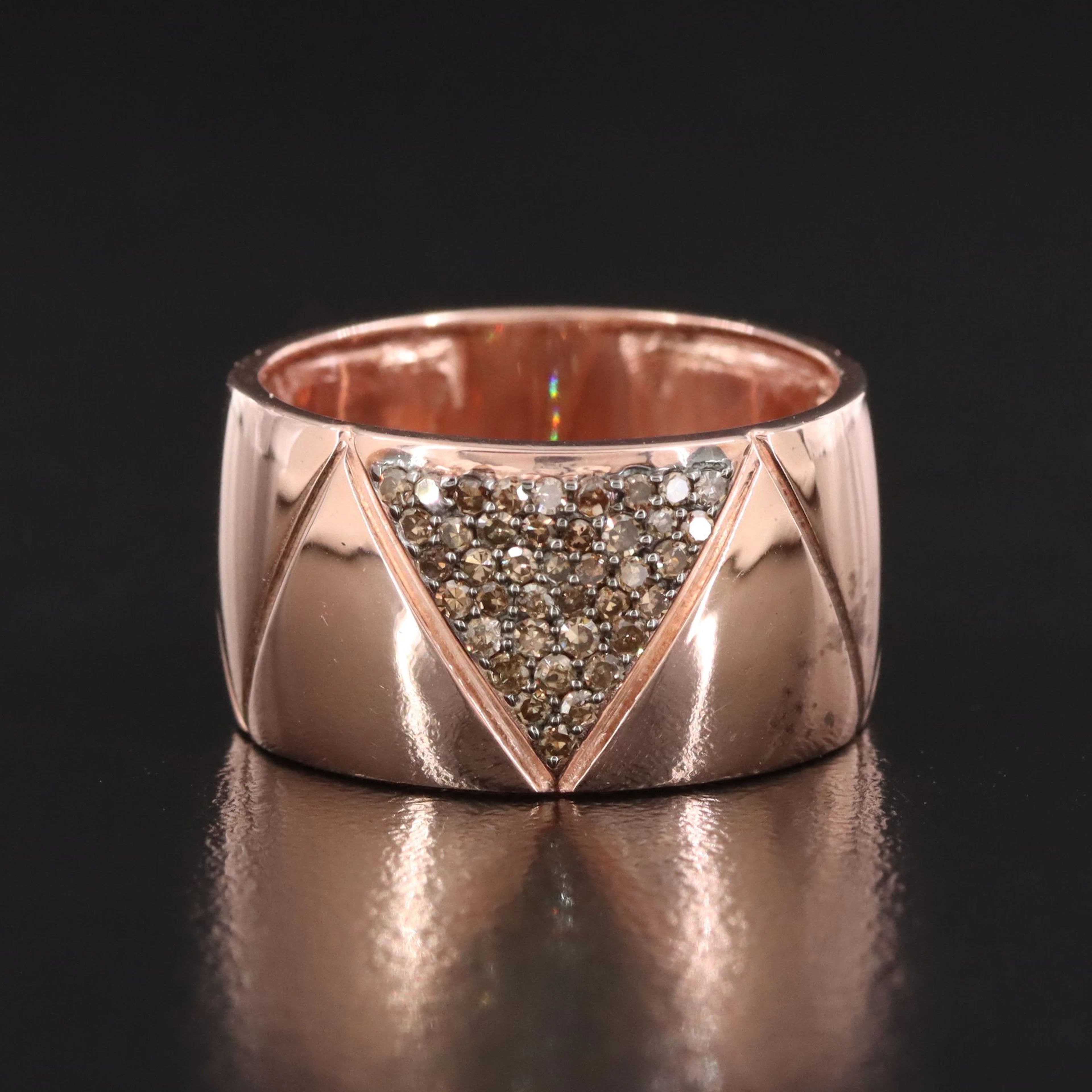 Sterling Fancy Brown Diamond Pavé Ring Band