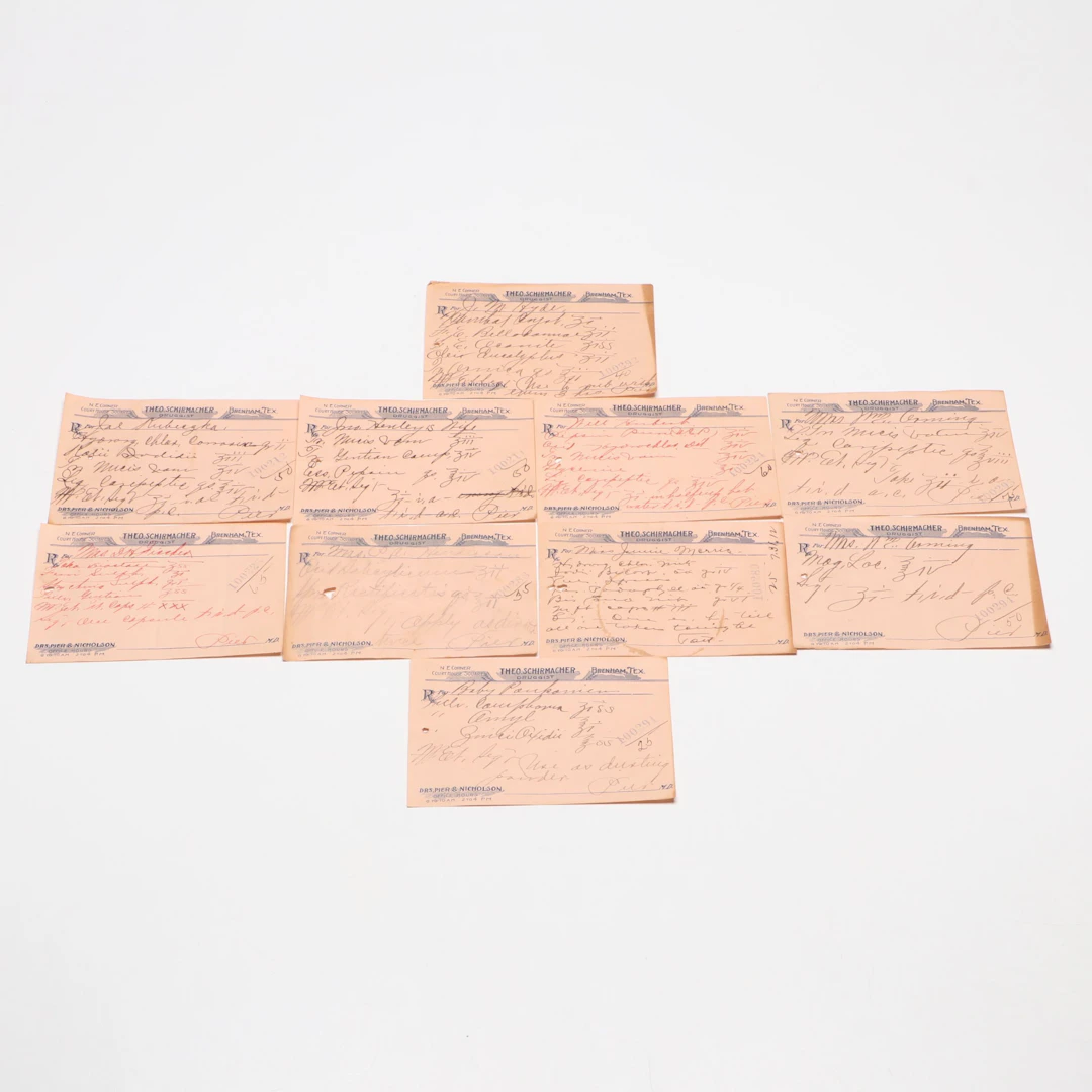 Antique Medical Prescription Forms, Early 20th Century