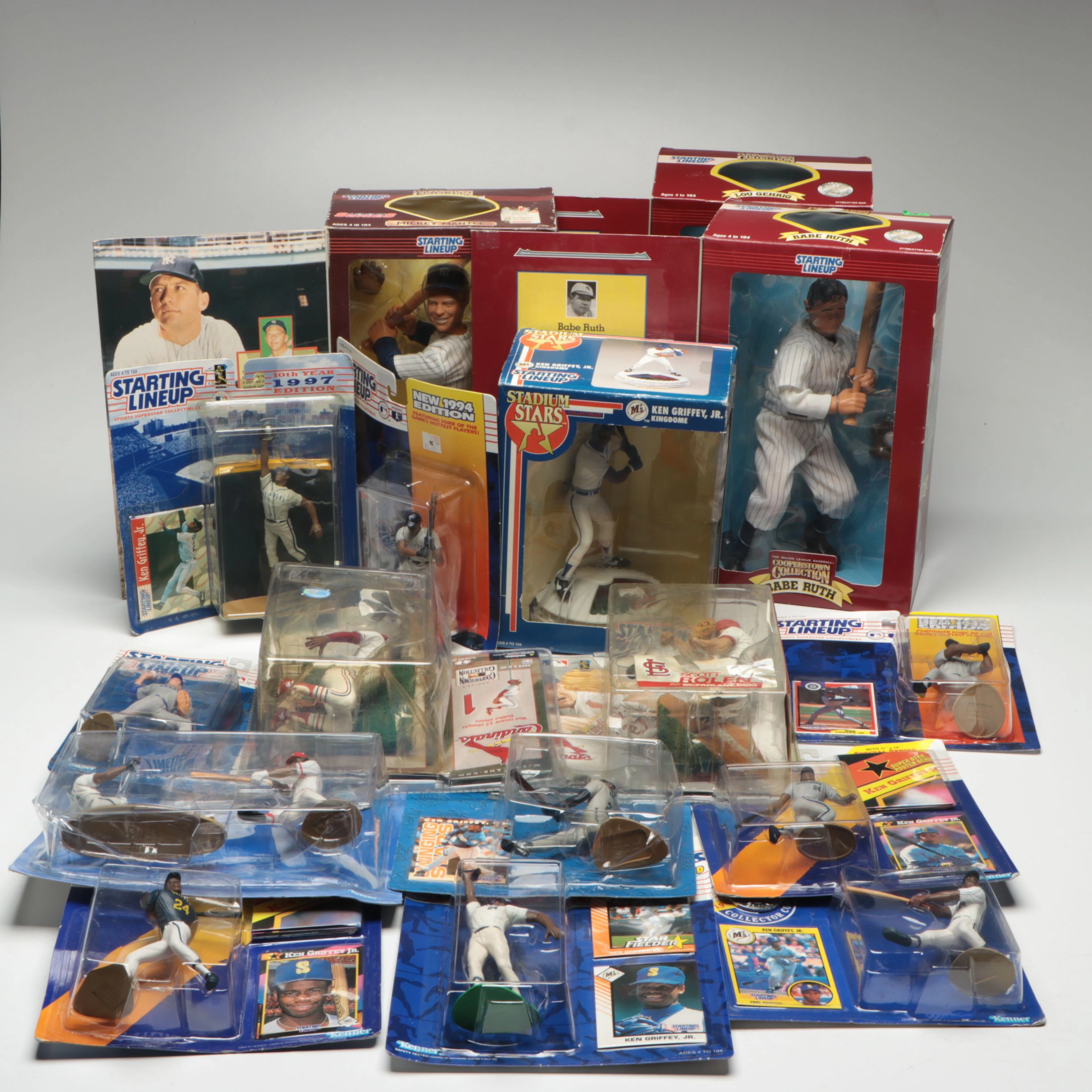 Ken Griffey Jr., Mickey Mantle, & Other Starting Lineup Baseball Action Figures