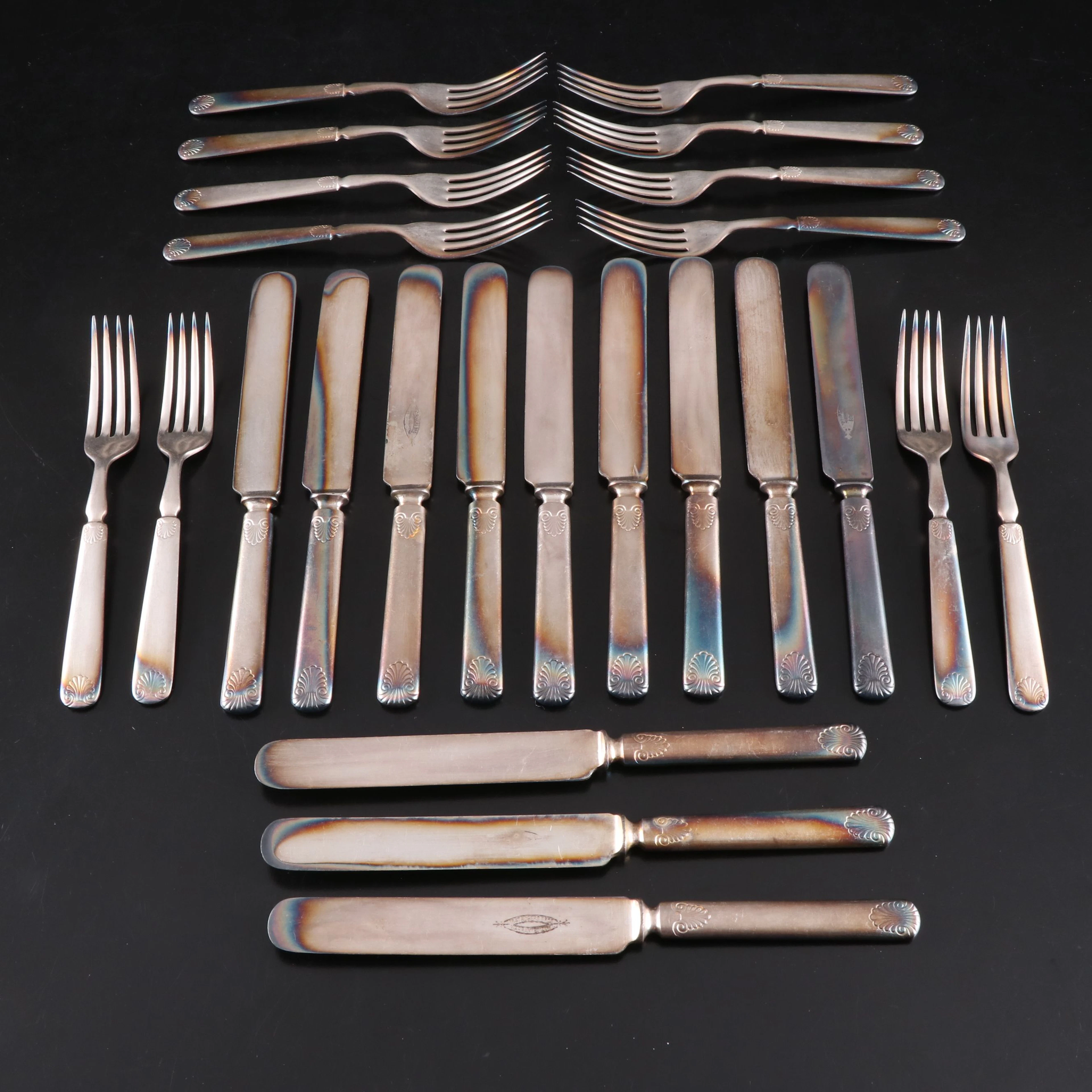 Rogers Bros. "Shell" Silver Plated Flatware, Mid to Late 19th Century