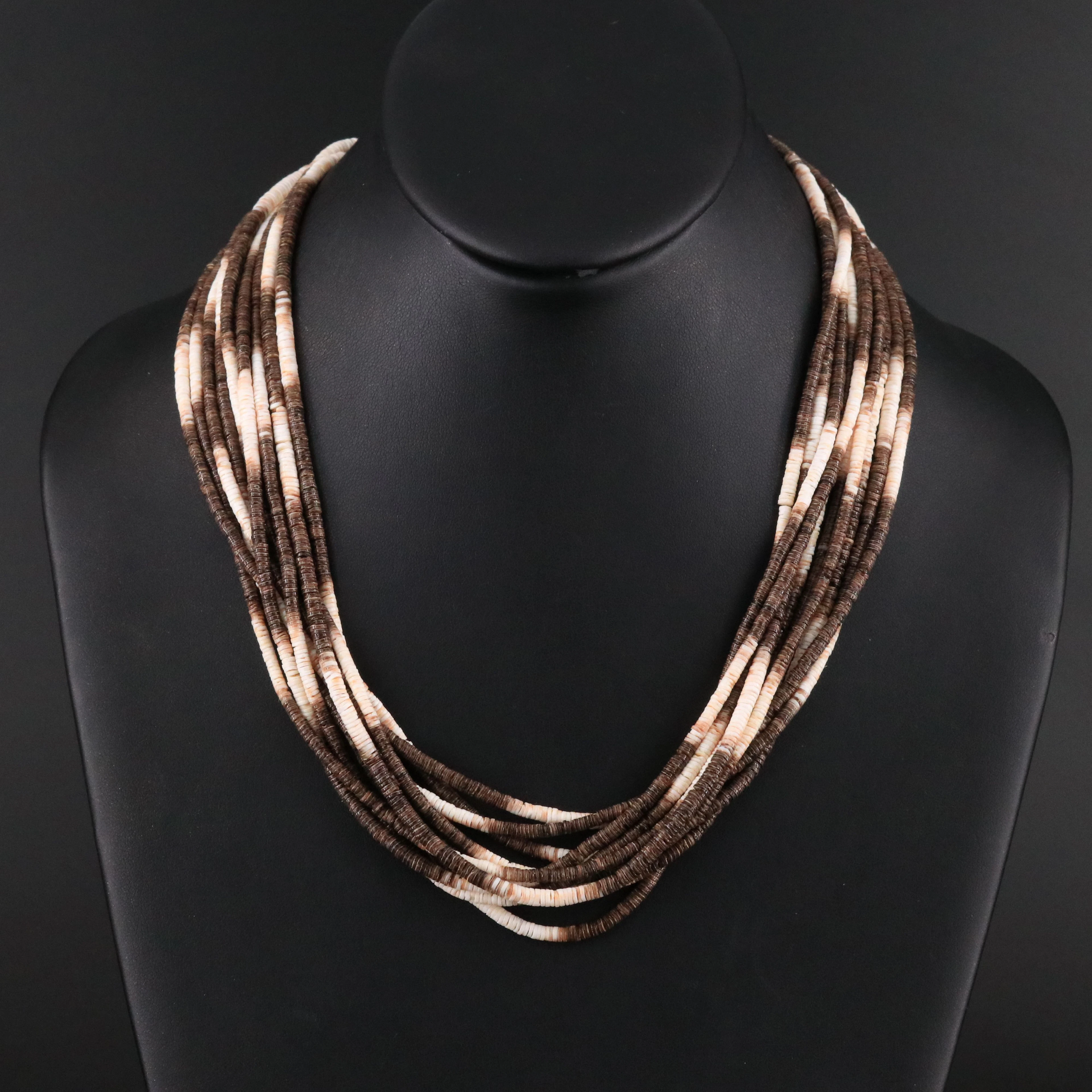 Southwestern Heishi Shell Torsade Necklace