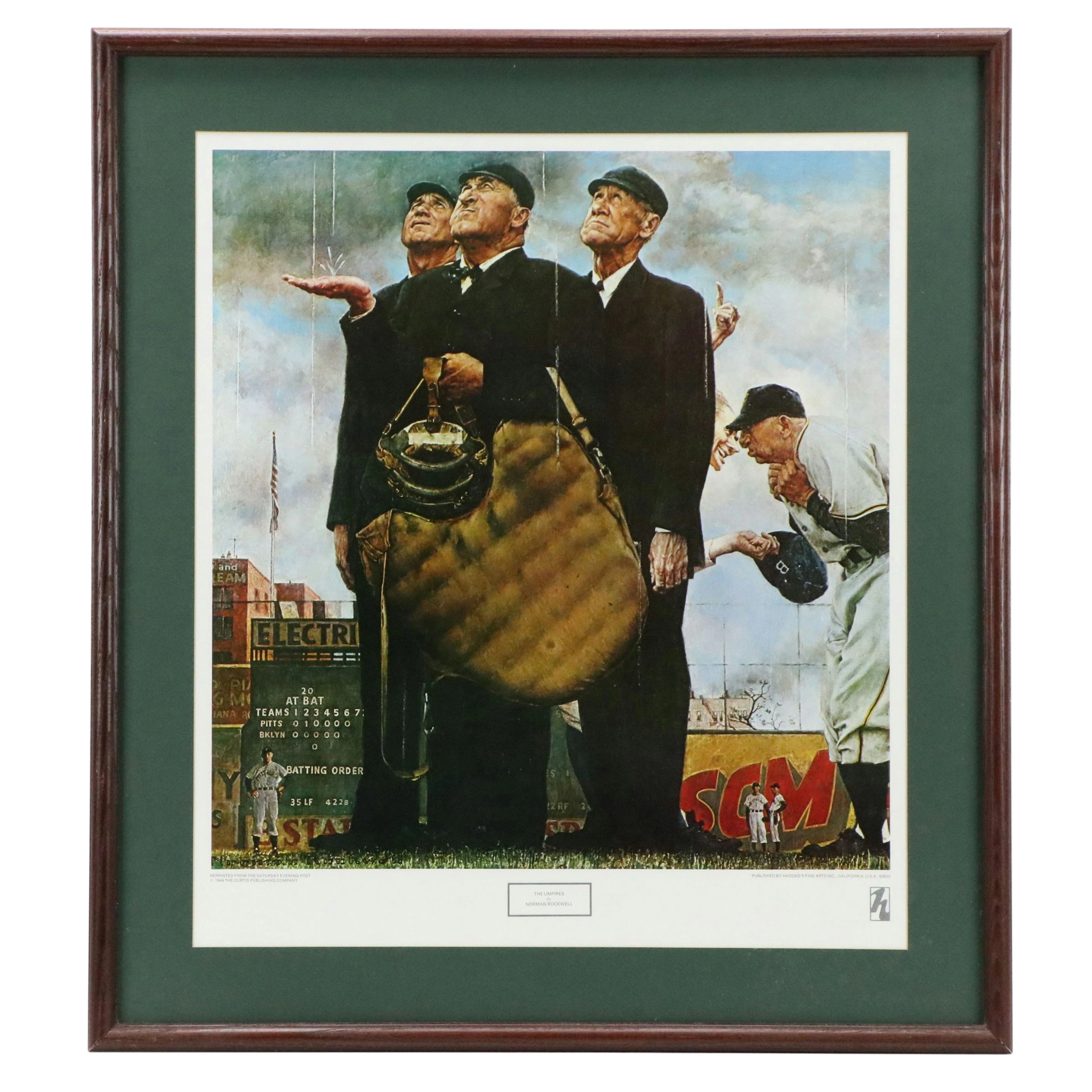 Offset Lithograph After Norman Rockwell "The Umpires"