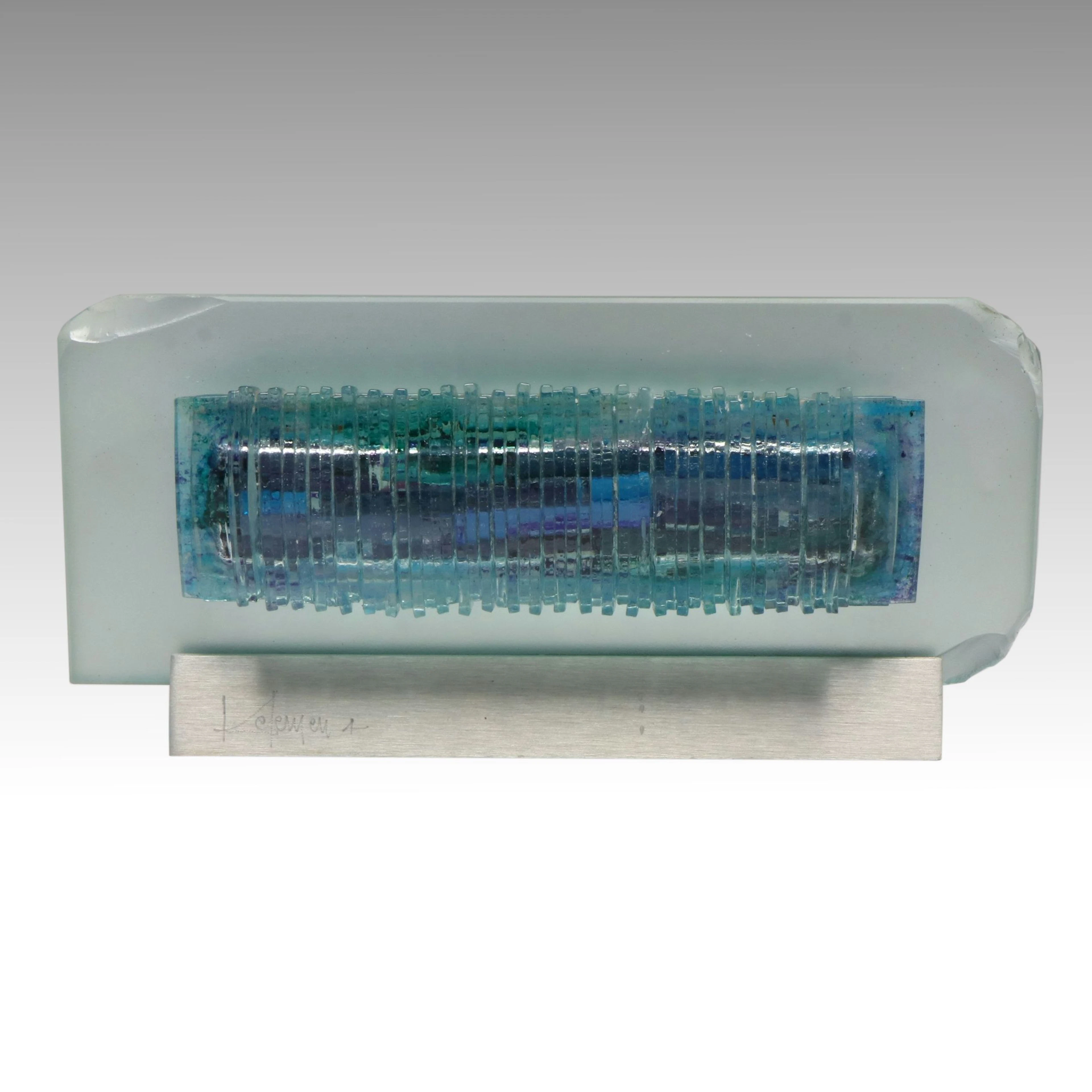 Kelemen Kuatro Fused Art Glass Sculpture
