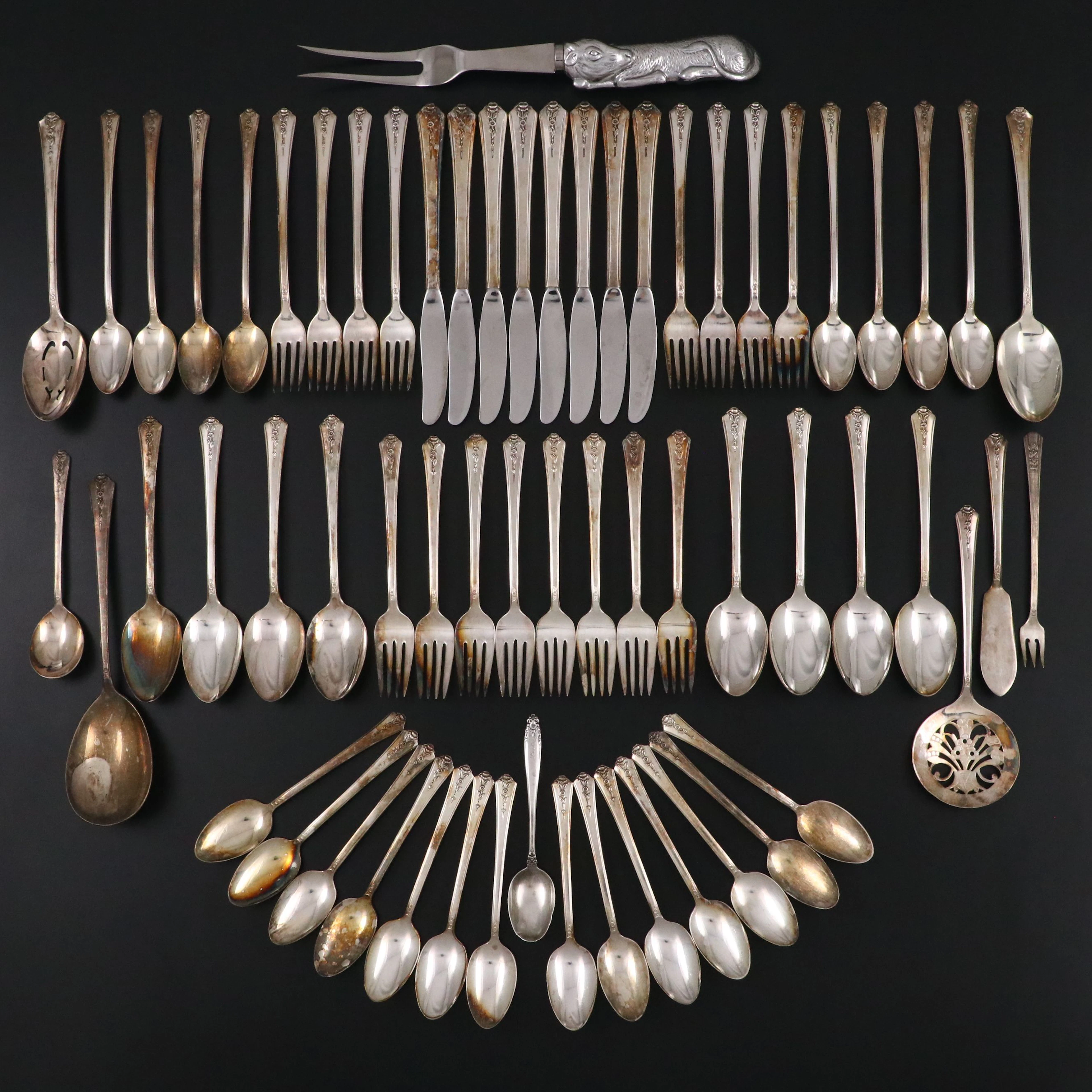 Holmes & Edwards "Spring Garden" Silver Plate Flatware with Other Carving Fork