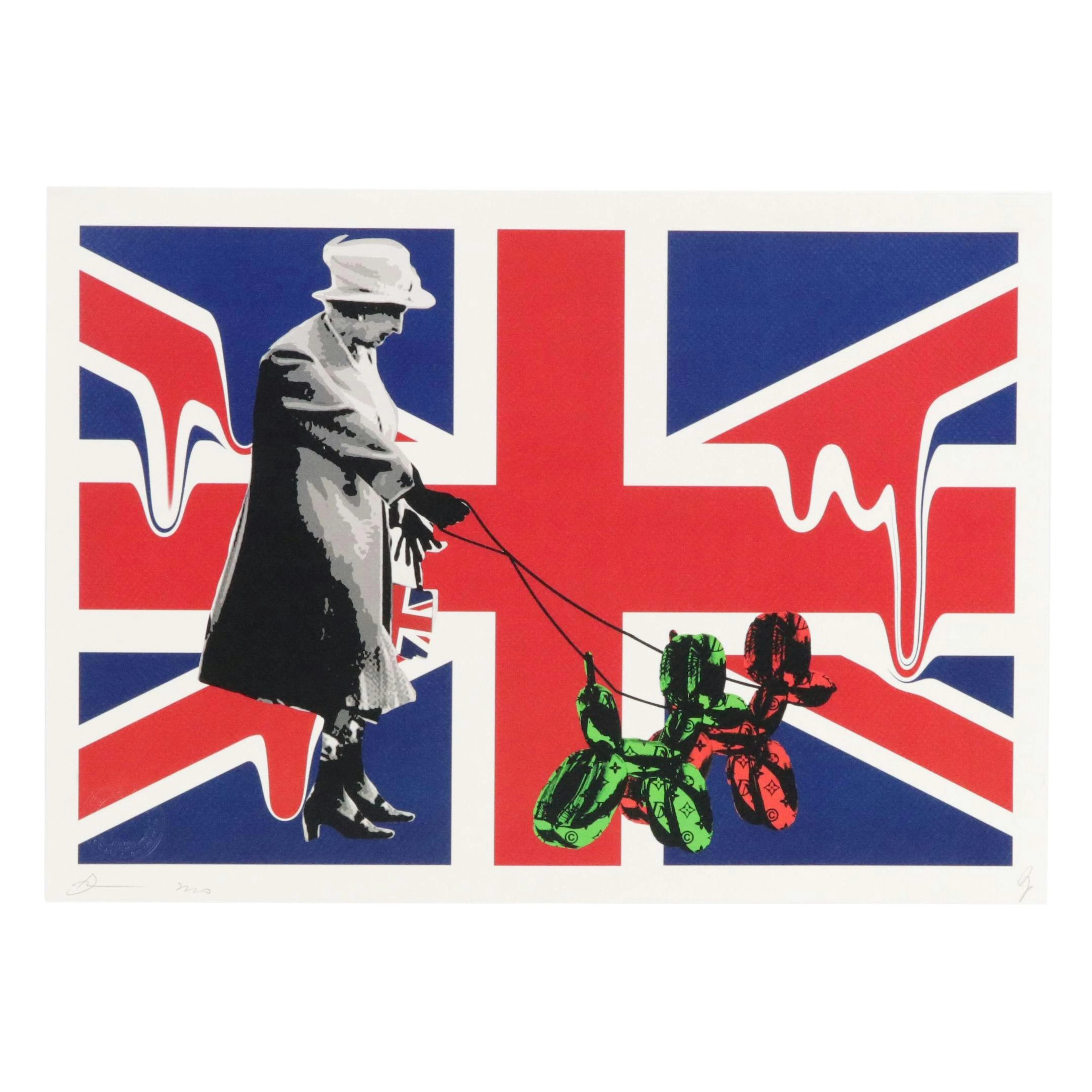 Death NYC Graphic Digital Print Featuring Jeff Koons and Queen Elizabeth