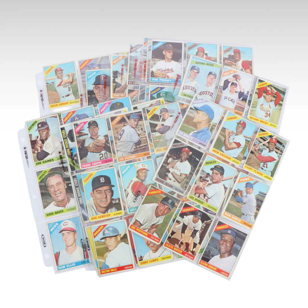 1966 Topps Baseball Cards with Ron Santo, Dick Allen, and Luis Aparicio